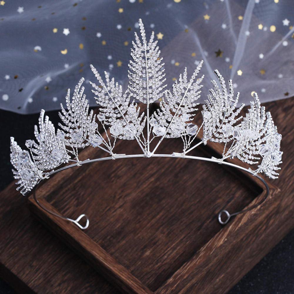 Tiara, stop strasu, biżuteria na głowę, srebrna, dla kobiet, prosta moda, na wesele, wesele, ozdoba do włosów, opaska na czoło w stylu vintage, prezent