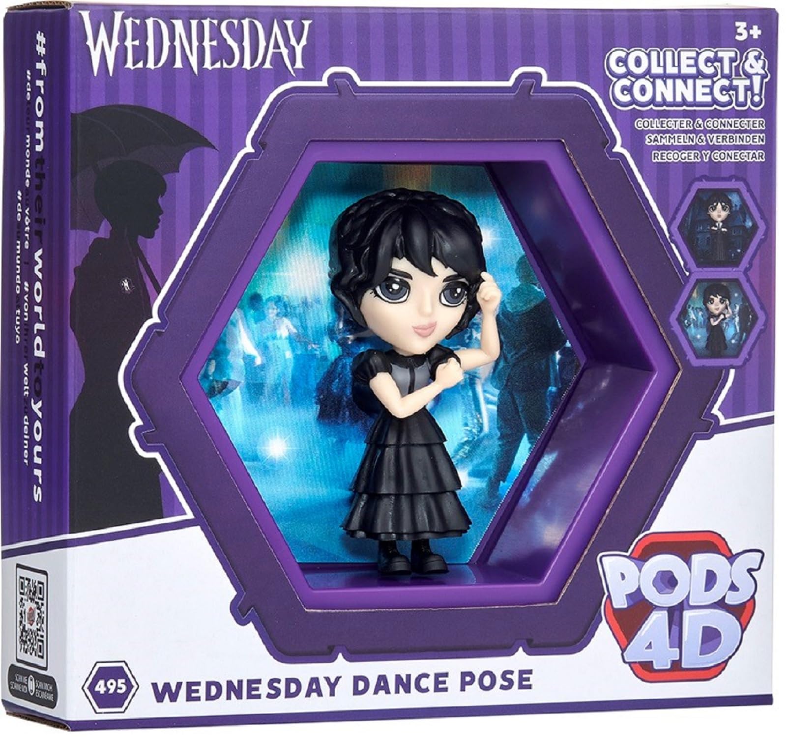 Figurine Mercredi 4D - Wednesday - Danse - Gamme WEDNESDAY - Pour Fille de 3 ans et plus, Purple, Small