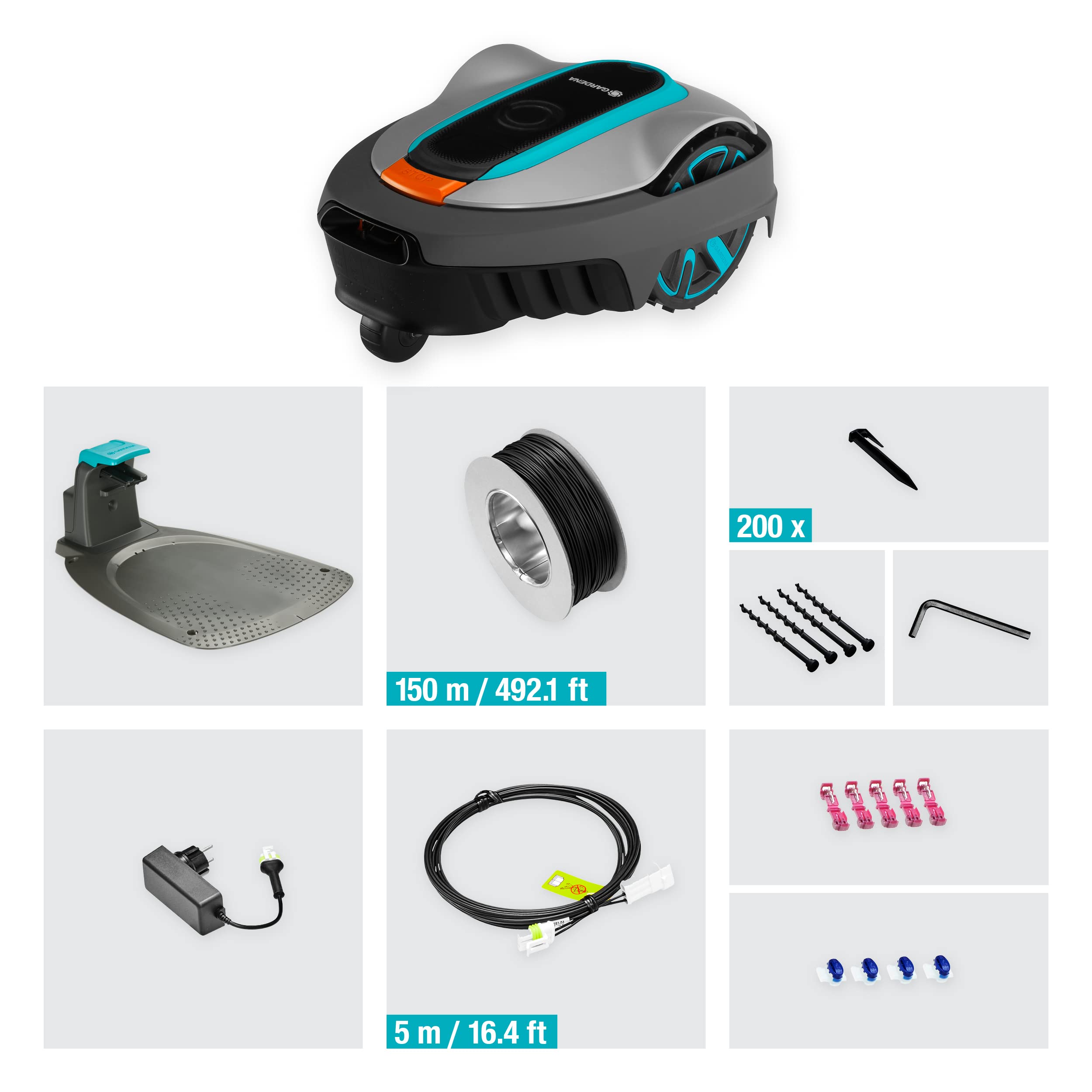 GARDENA SILENO city 250 | Tondeuse Robot jusqu'à 250m² - Tond sous la pluie et passages étroits, Bluetooth App, Capteur de Gel, Très silencieux, Automatique - (15001-26), FR/NL-Version