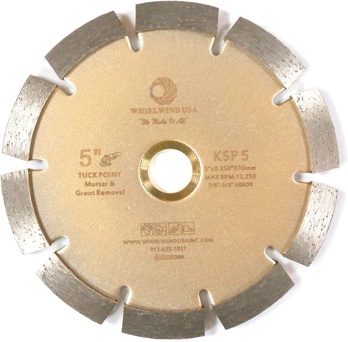KSP 4/4.5/5 inch Standard Tuck Point Blade Sintered Diffusion Bonded Dry or Wet Cutting for Mortar and Concrete (KSP 5 inch)