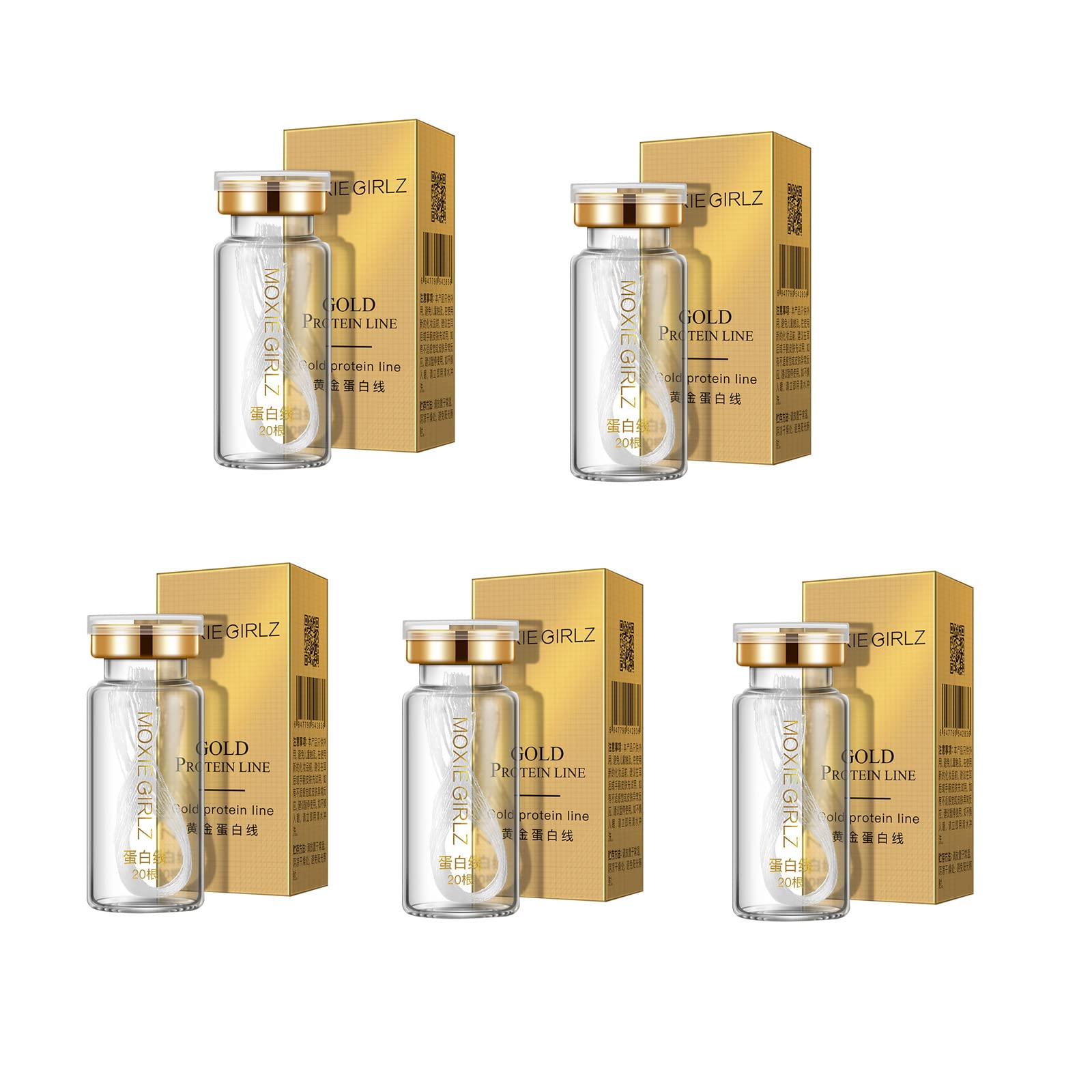 Instalift Protein Thread Lifting Set BOLHGF Soluble Protein Thread And Nano Gold Essence Combination, Absorbable Collagen Thread For Face Lift, Collagen Serum For Face Skin Firming (C 5Bottles)
