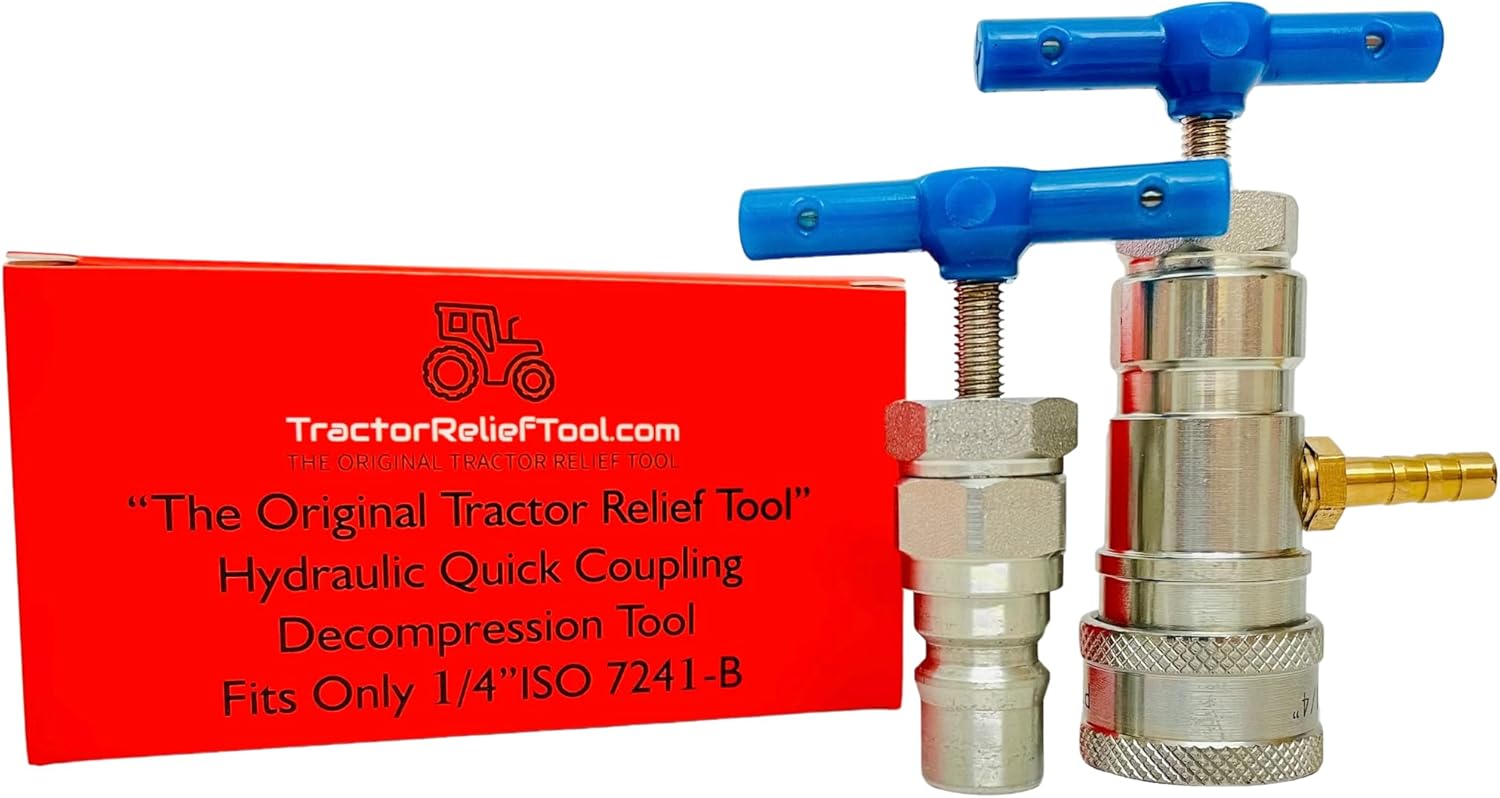 1/4" 7241-B The Original Hydraulic Quick Coupling Pressure Decompression Relief Release Tool 1/4" 7241-B Size Fits Models of Kubota, John Deere, other Compact Tractors