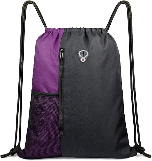 BeeGreen Drawstring Backpack Sports Gym Bag With Shoe Compartment and Two Water Bottle Holder …