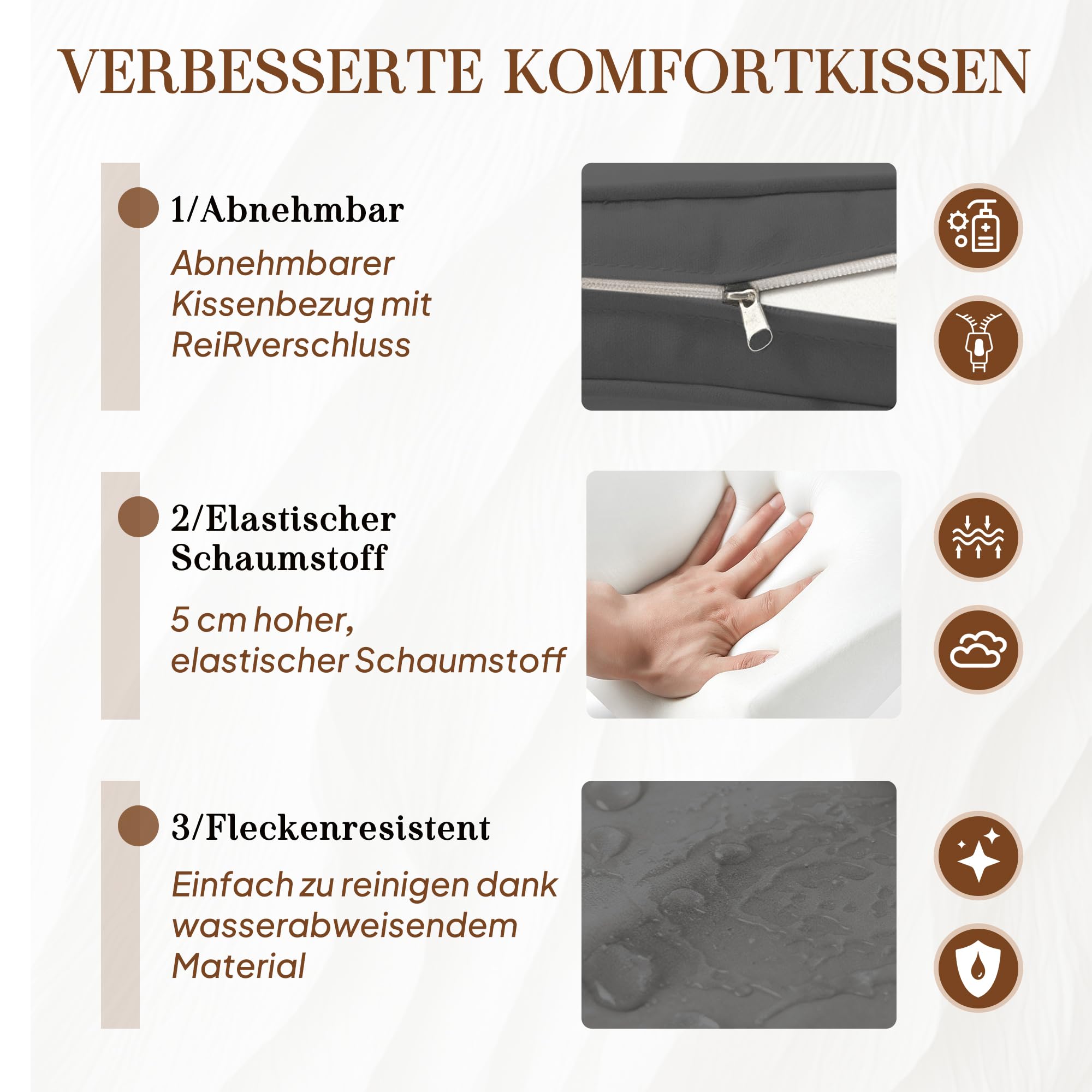 Amopatio Polyrattan Gartenbank, Outdoor Sitzbank mit Tisch & Ablage, Gartenmöbel Rattan Gartensofa, Wetterfest & UV-beständig Balkonbank Sitzgruppe für Garten, Balkon, Braun