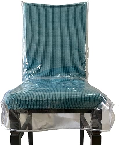 Miniatura 2 de Fundas de plástico para sillas de comedor con respaldos, funda de asiento de silla transparente de PVC, impermeable, protector de cocina, para