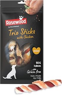 Rosewood Trio Sticks Huhn Hund, mittel, 90 g