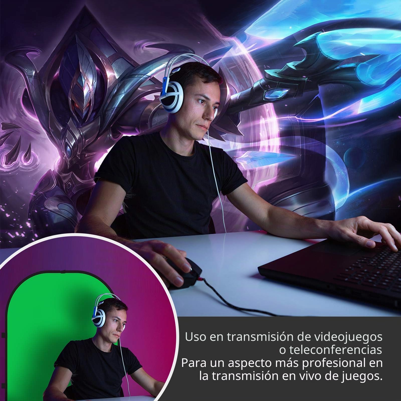 Neewer Fondo Plegable Reversible Chromakey Verde y Azul 150 x 200 cm