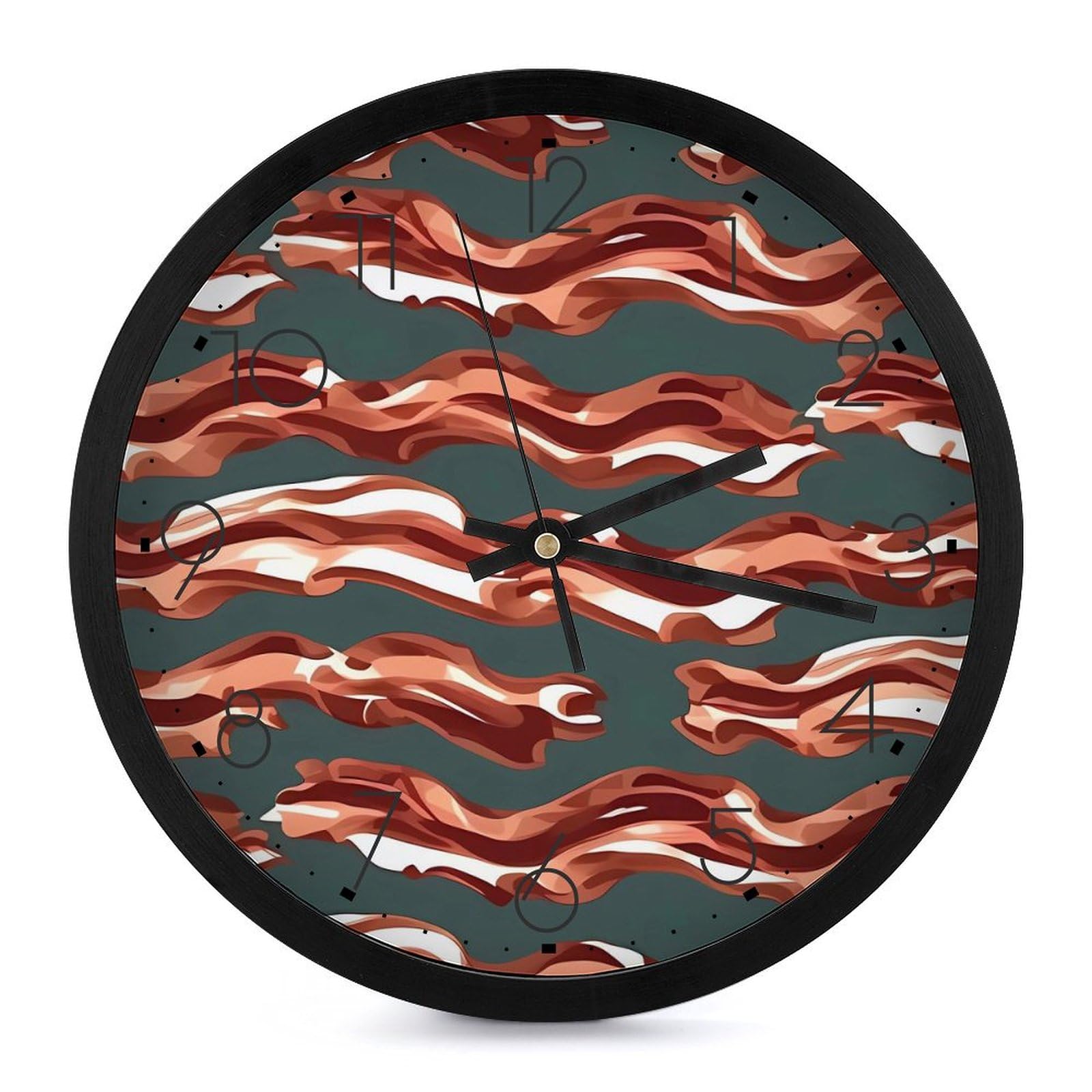 Horloge murale cuisine au motif bacon pour une décoration de salon moderne et calme