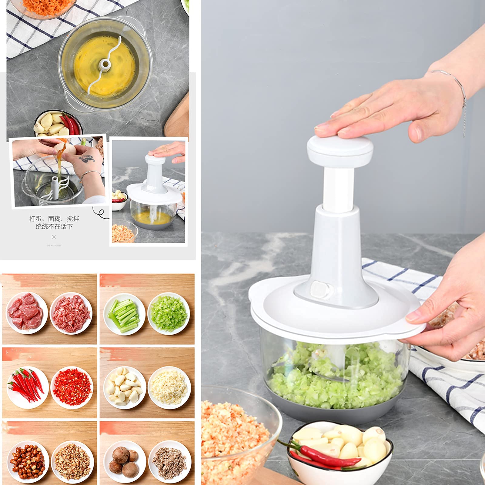koelop Food Chopper with 1.8L Powerful Manual Food Chopper Handheld