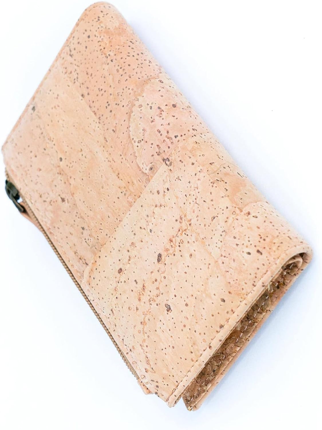 Slim Wallet for Women – Vegan Cork Leather Wallet with Coin Pocket, 7 Card Slots & ID Window – Lightweight Medium-Sized Wallet