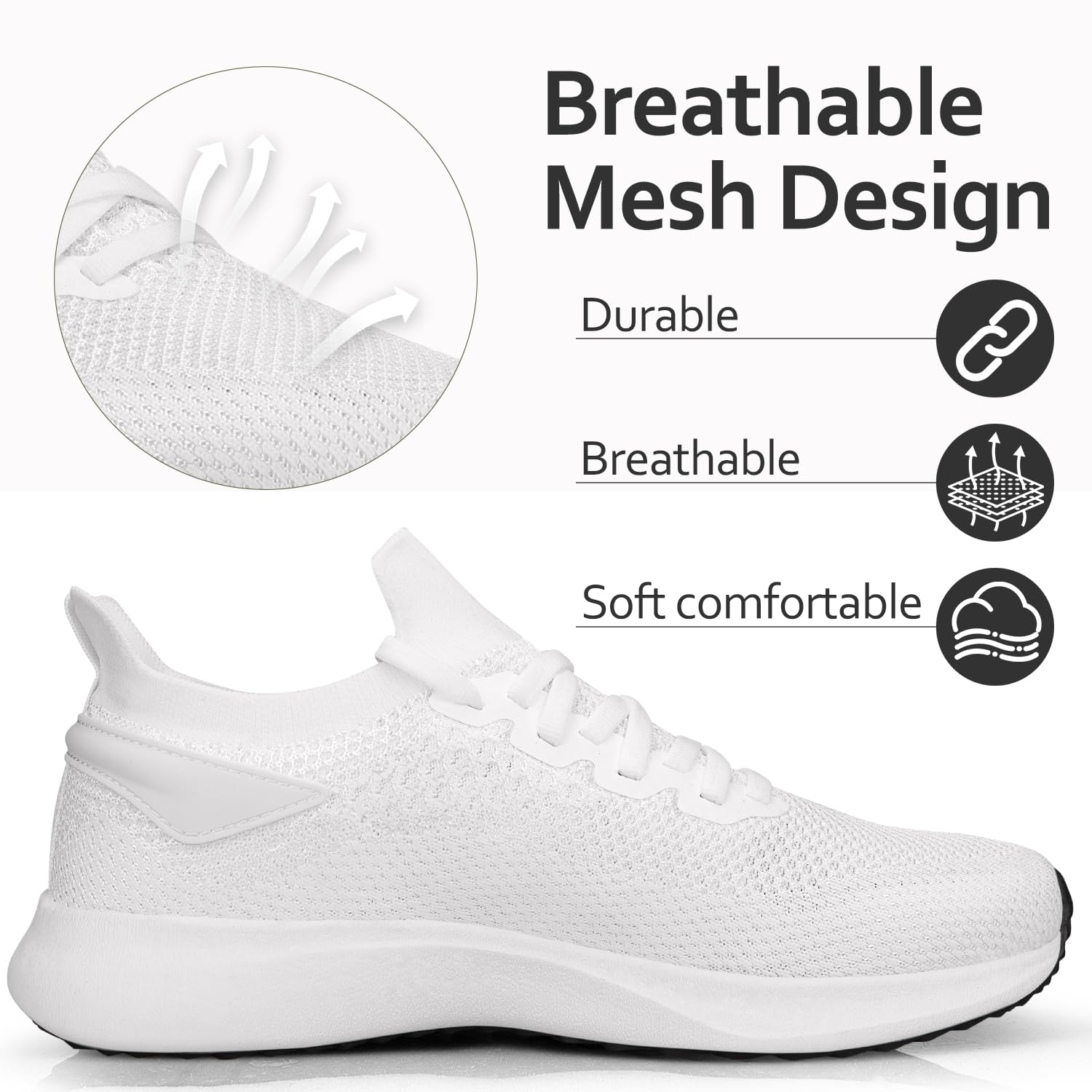 Giniros Schuhe Herren Turnschuhe Sportschuhe Sneaker Running Tennisschuhe Freizeit Straßenlaufschuhe Leichtgewichts Atmungsaktiv Slip on Fitness Gym Joggingschuhe