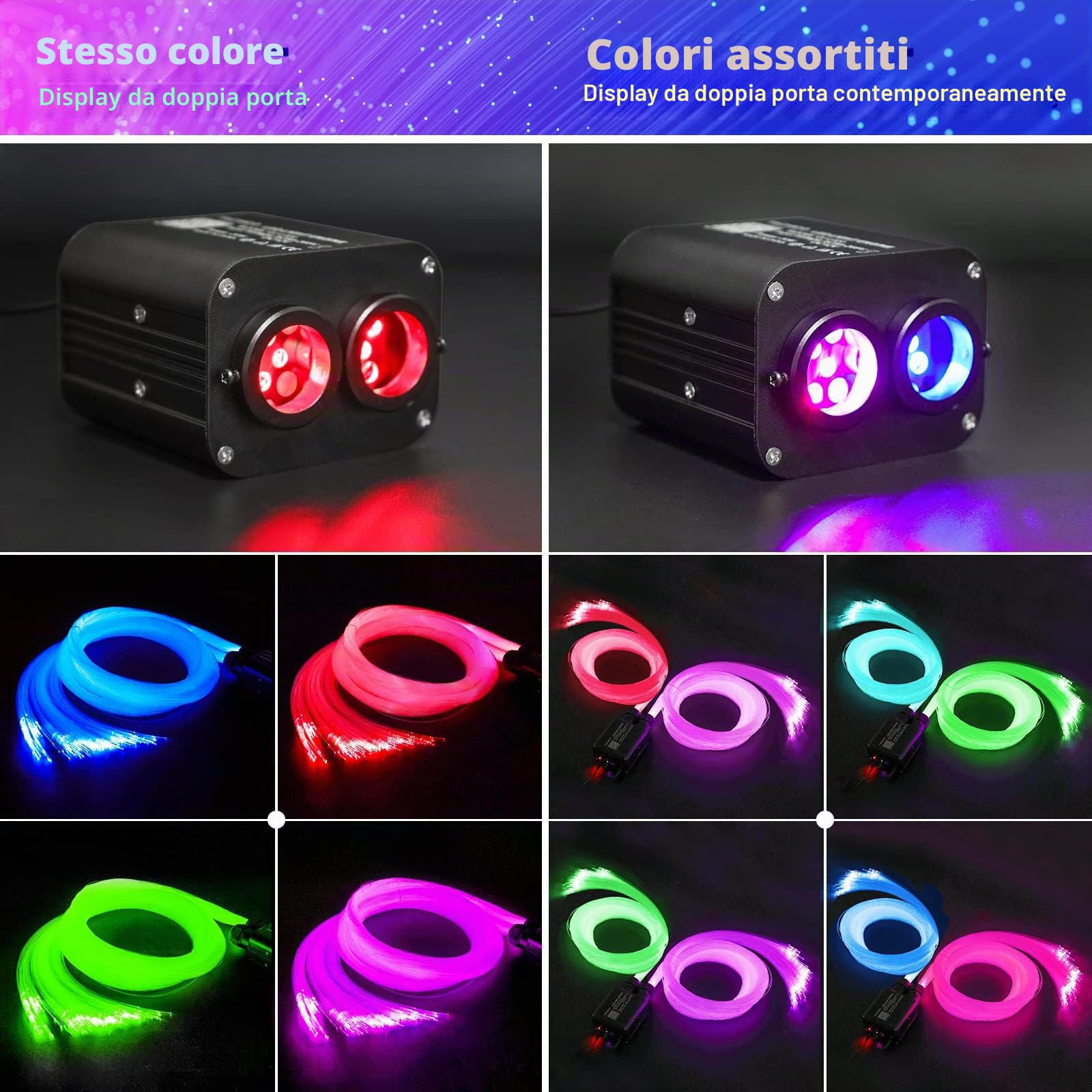 20W Twinkle RGBW Fibra Ottica, 800pcs of (0.75+1.0+1.5mm)*3 Meter Cielo Stellato LED Con APP Bluetooth/Remote/Controllo Musica, Fibra Ottica Cielo Stellato per Auto/Casa/Teatro