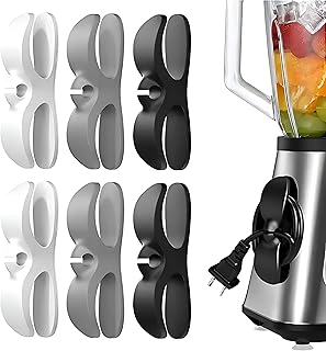 Kitchen Cable Organizers Perfect for Keeping Cooking Tools Clean and Tidy with Cable Rollers Highly Effective for All Your Kitchen Equipment and Tools with Double Face Adhesive (6 Pack)