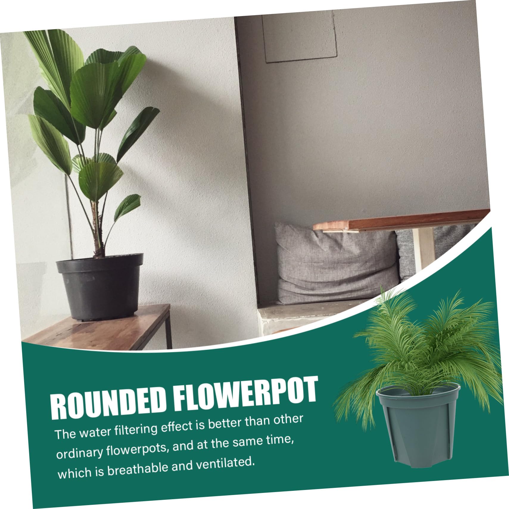 5 Pièces Lot de Pots de Fleurs Plastique avec des Racines et Ventilation Conteneurs pour Plantes Intérieur et Extérieur Jardinières Durables pour et Jardinage