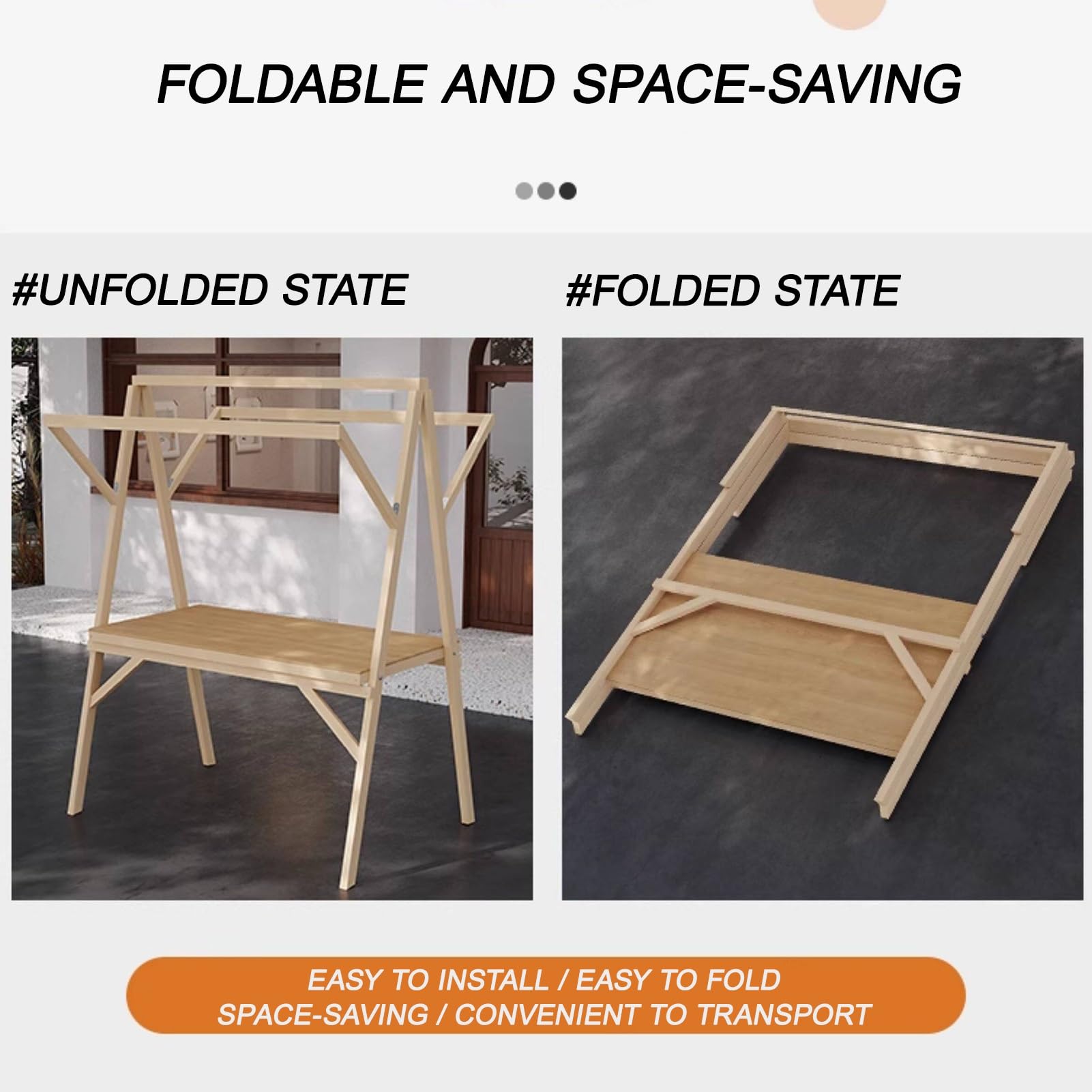 Chariot d'extérieur portable avec auvent rayé, cabine de nourriture pliable en bois pour rue et marché agricole, idéal pour la vente d'événements et le service alimentaire