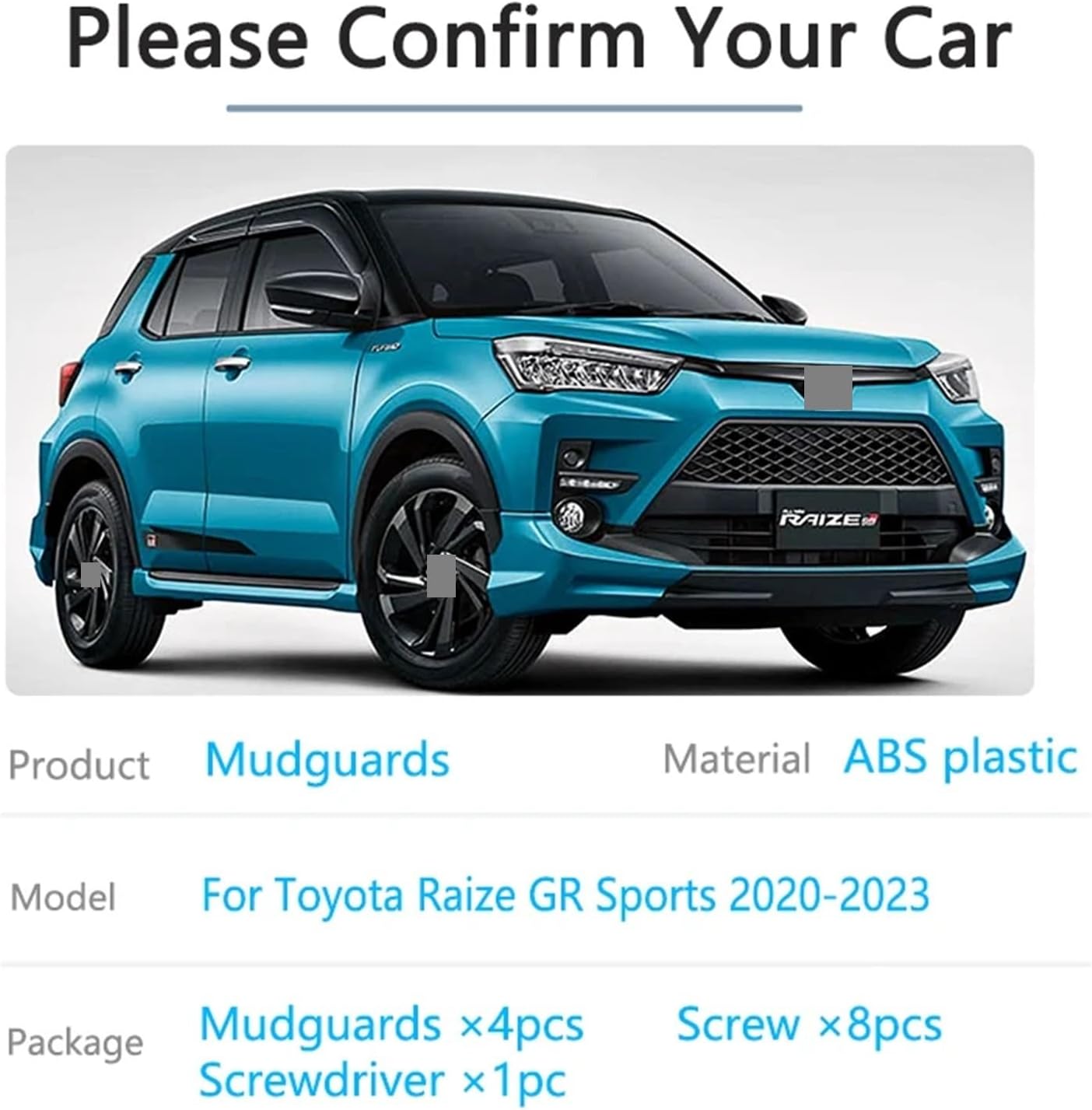 For toyotas Raize GR Sports Rocky Variant 2020~2023 Front Rear Mudguards Mud Flaps Splash Guards fenders Wheel Accessorie