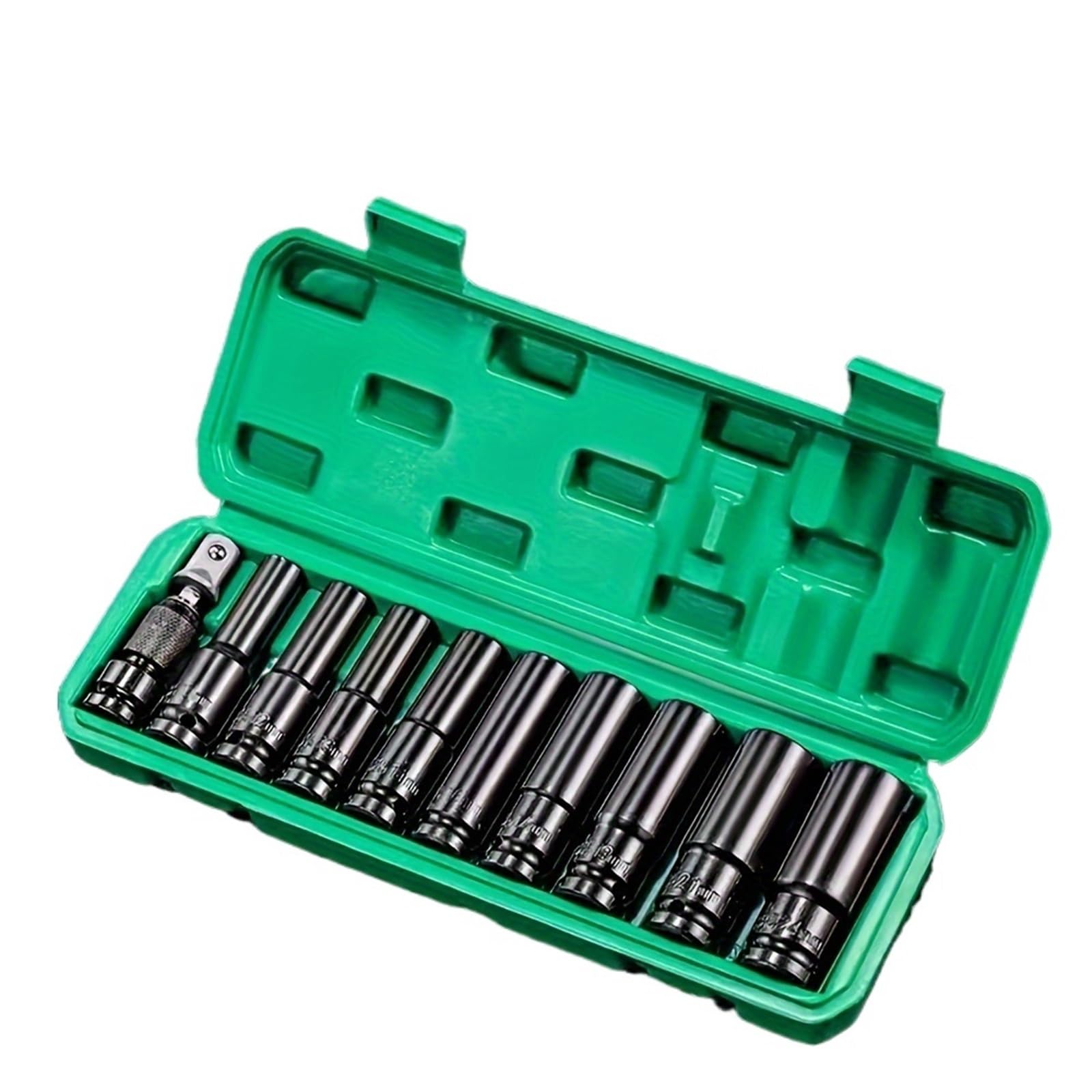 11 sztuk 1/2-calowy napęd metryczny zestaw nasadek głębokich udarowych 10mm - 24mm, narzędzi Zestaw przedłużek