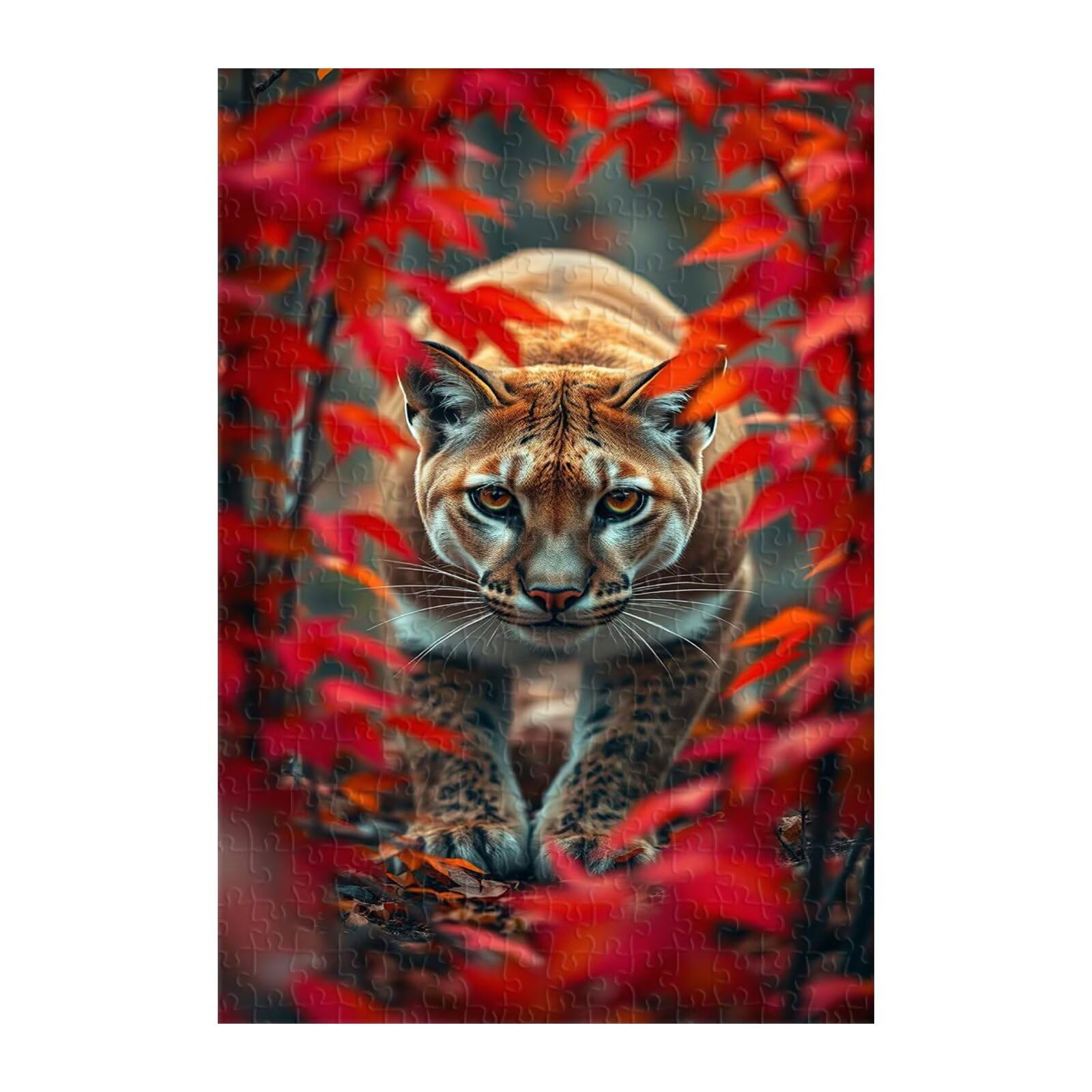Puzzle 2000 sztuk dorośli tygrys liść klonu, zabawka edukacyjna rozwija obserwację i logikę, puzzle dorośli 2000 elementów 100 x 70 cm
