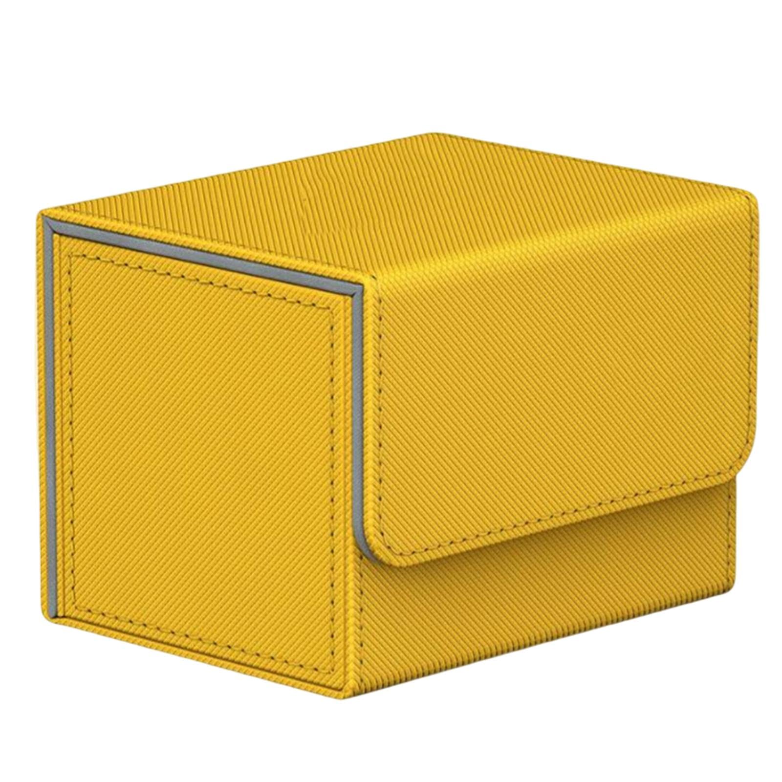 WOVEBIUS Card Deck Box Organizer Storage Holder Standard Container Display Game Card,yellow,104x83x73mm