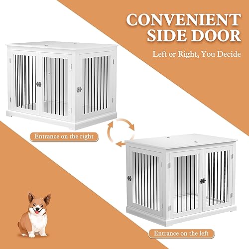 Miniatura 6 de Furniture Style - Jaula para perros con cojín, perrera mediana para mascotas, jaula para perros pequeños y medianos, perrera decorativa con placa