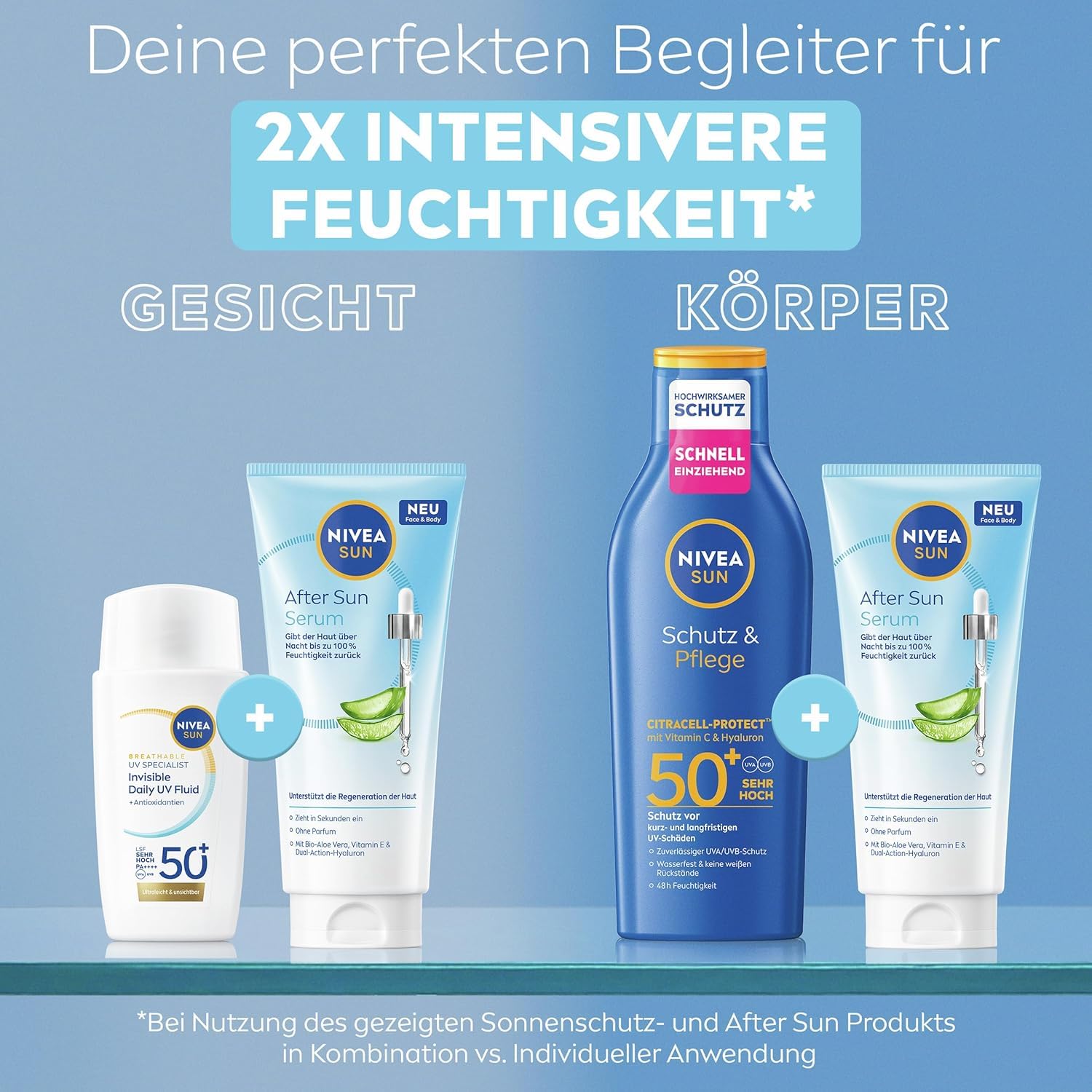 NIVEA SUN Serum nawilżające po opalaniu z bioaloesem, witaminą E i kwasem hialuronowym, balsam po opalaniu wspomagający regenerację skóry po opalaniu (100 ml)
