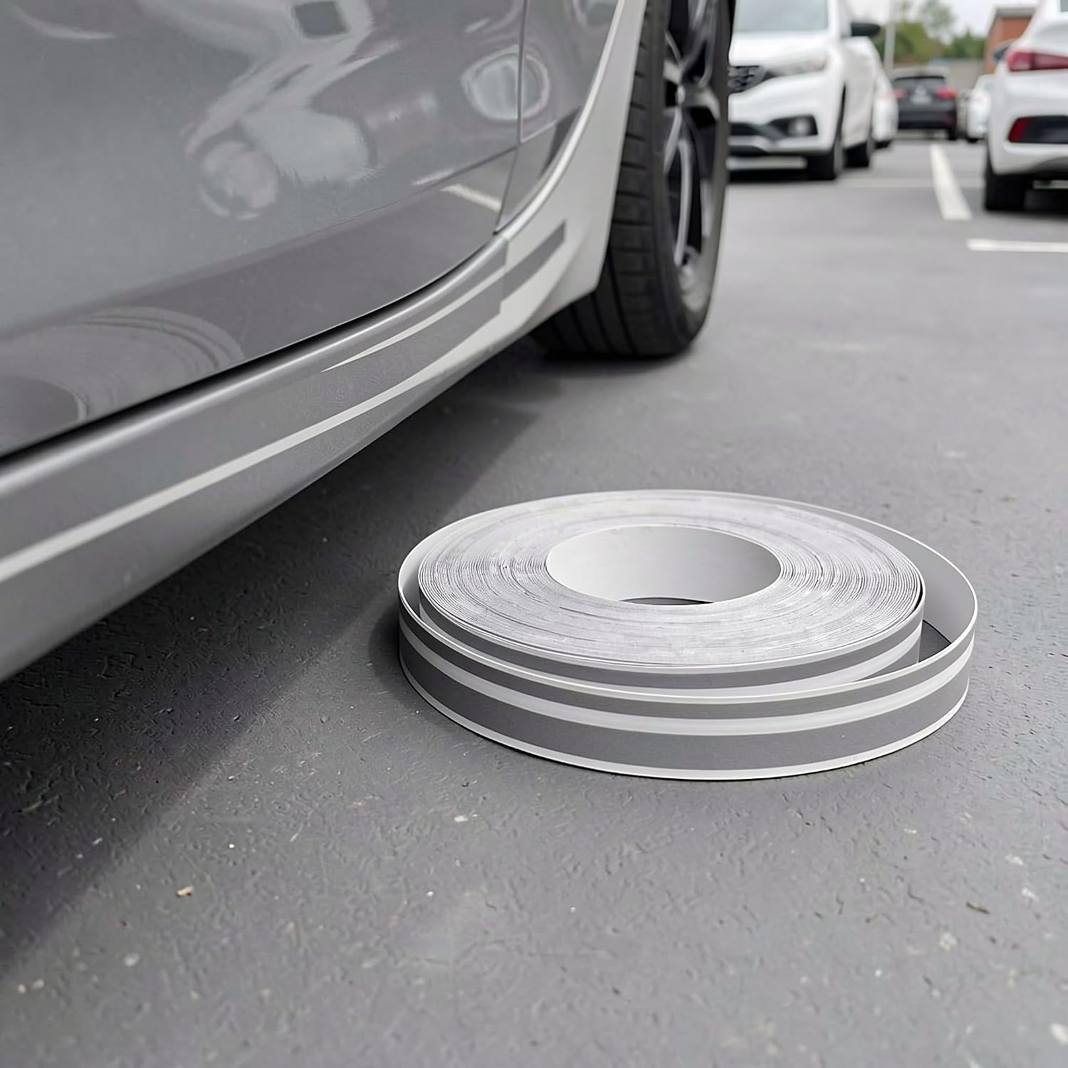 2 Rolls Silver Car Body Stripe Tape for Doors and Pickup Trucks