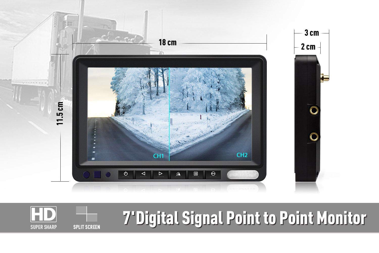 Podofo Updated Digital Wireless Reversing Camera Kit Backup Camera