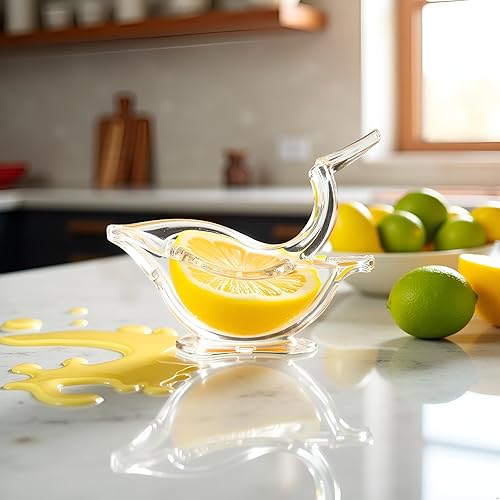 Miniatura 5 de Paquete de 2 exprimidores de limón en forma de pájaro, exprimidor de limón manual de acrílico, exprimidor de lima, exprimidor de mano en forma de
