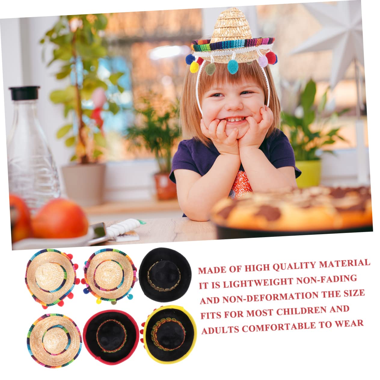 GALPADA 12piezas Mini Sombreros Mexicanos Diadema Accesorios De Fiesta Para Celebraciones y Fotografía Decoración Temática