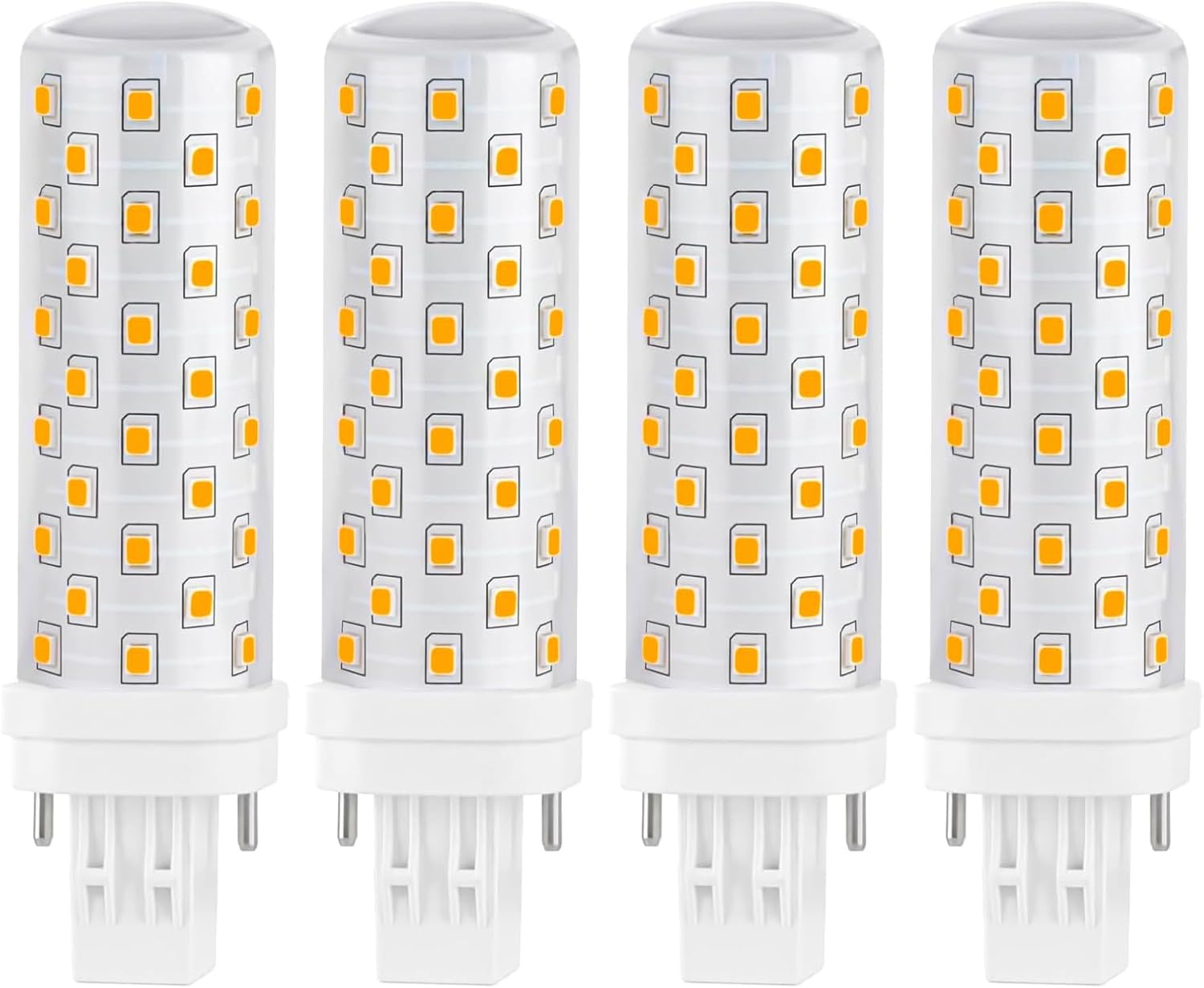 GX23-2 LED Bulb, Warm White, Two Prong CFL Light Bulb Replacement for 2 Pin Compact Fluorescent Bulb in Bathroom Fan, Kitchen Light 120V, 10W 4-Pack (Magnetic Ballast Compatible)