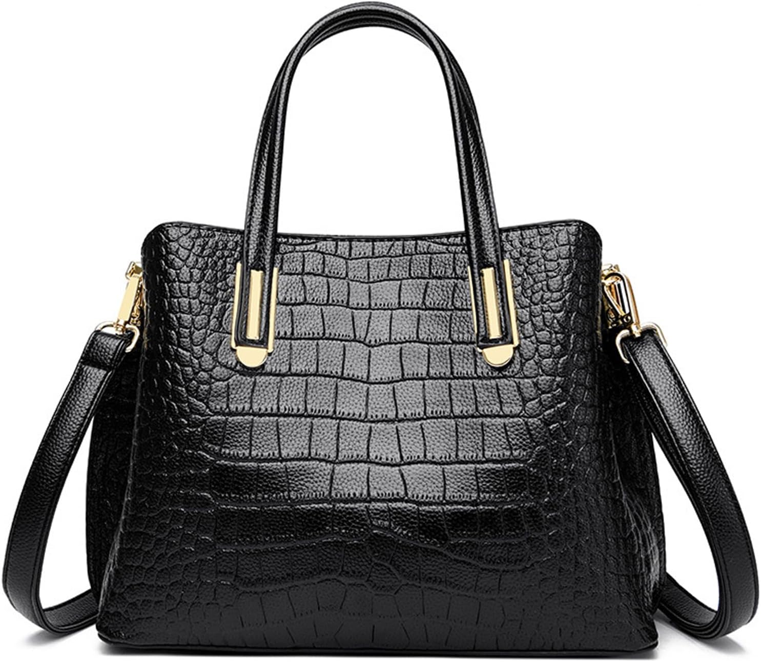 Top Handle Tote Bag Embossed Genuine Leather Handbags for Women Cross Body Bags Ladies Black Shoulder Satchel Purse Top Handle Tote Bag Embossed Genuine Leather Handbags for Women Cross Body Bags Ladies Black Shoulder Satchel Purse