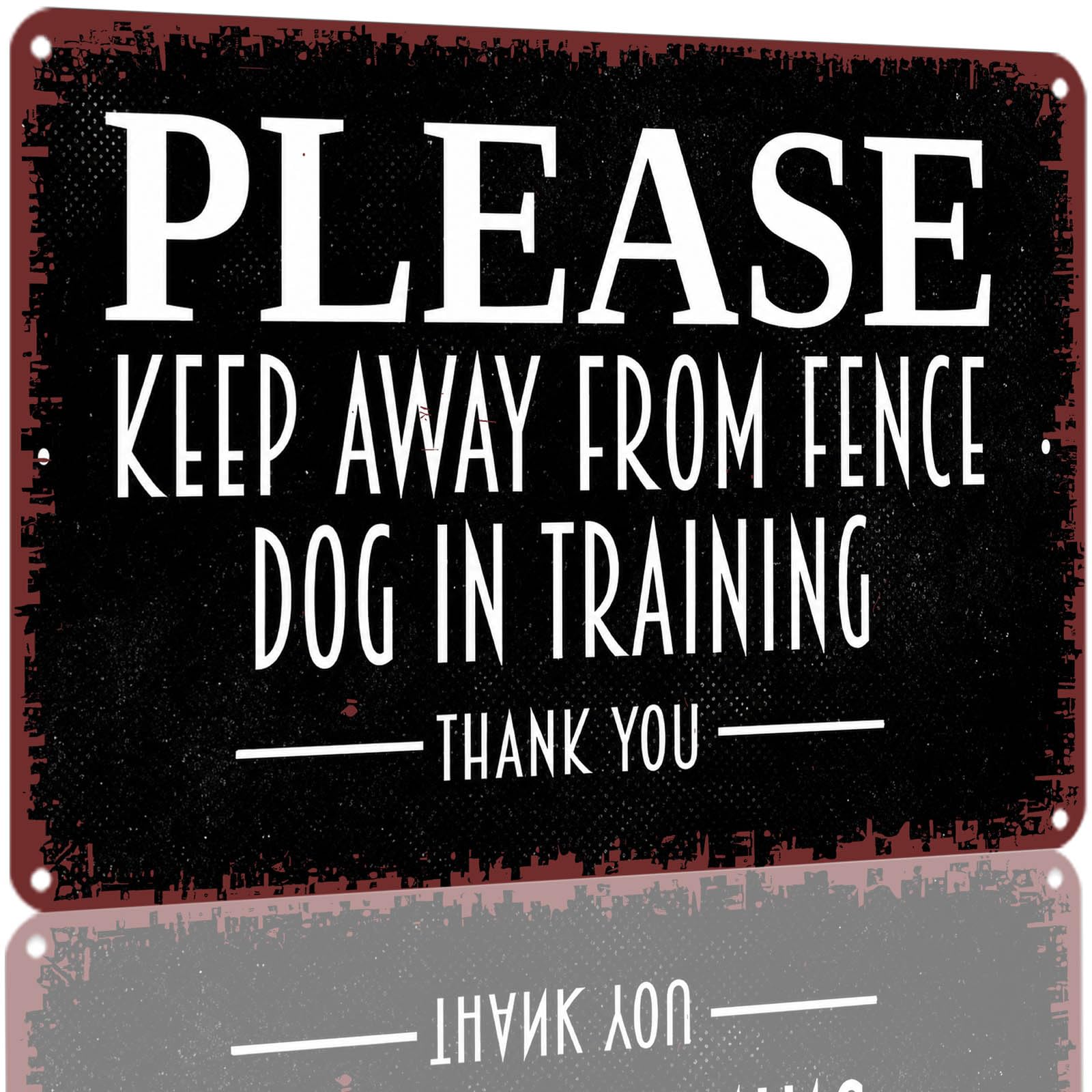 Kwqdozf As Pic Please Keep Away From Fence Dog In Training Metal Sign 8X12 Inch Aluminum T