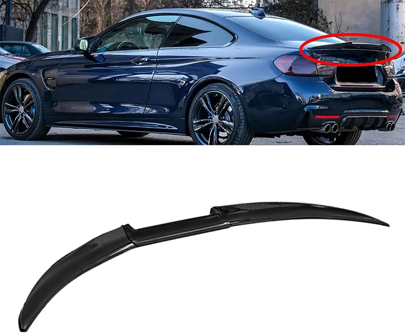 Car Spoiler Wing, Compatible with Benz E-Class W211 E280 2005-2008 Sedan, 3Pcs Rear Roof Tail Wing Trunk Decoration DIY Refit,A-Gloss Black