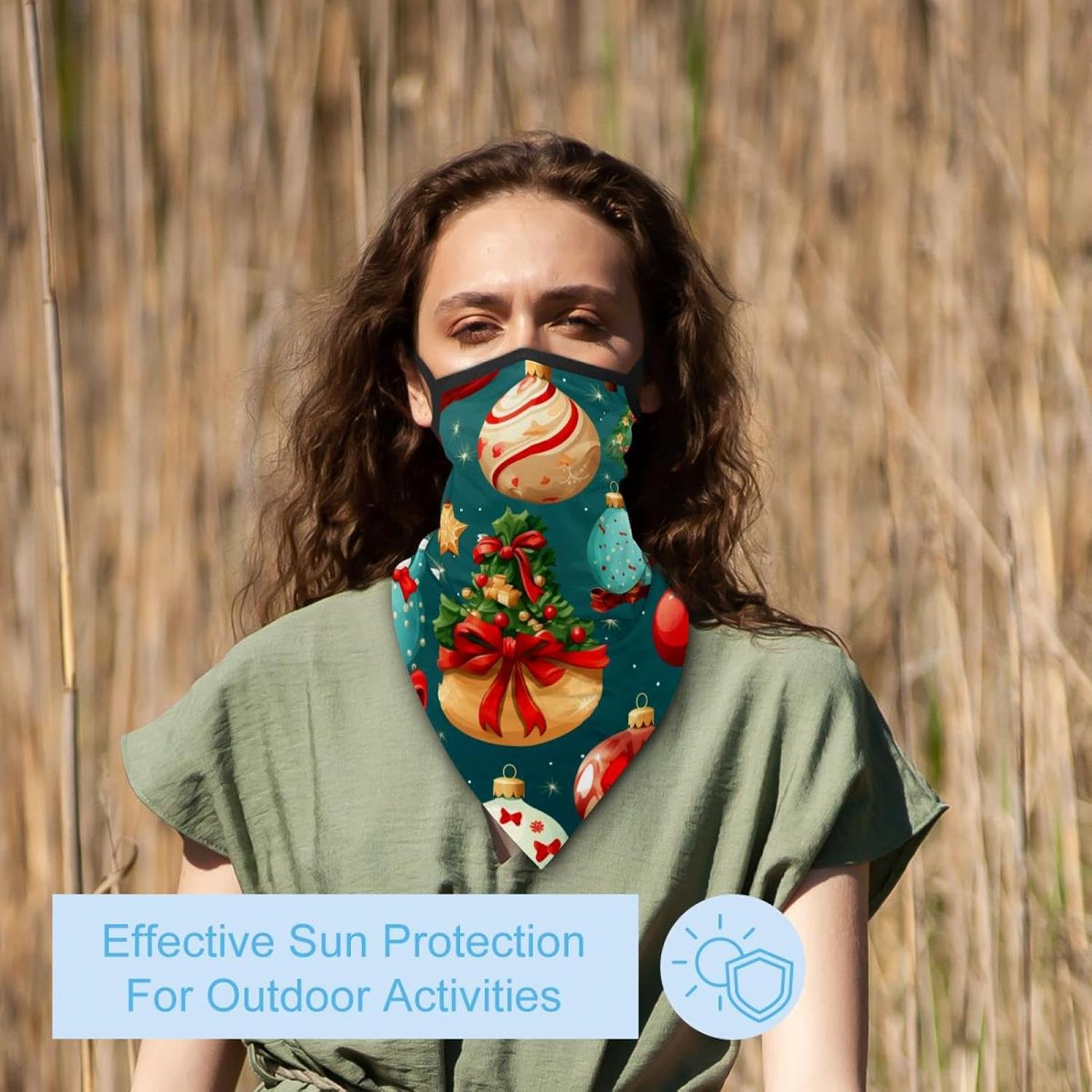 4 Pack Christmas Fishing Neck Gaiter - UV Face Mask Sun Protection for Men & Women
