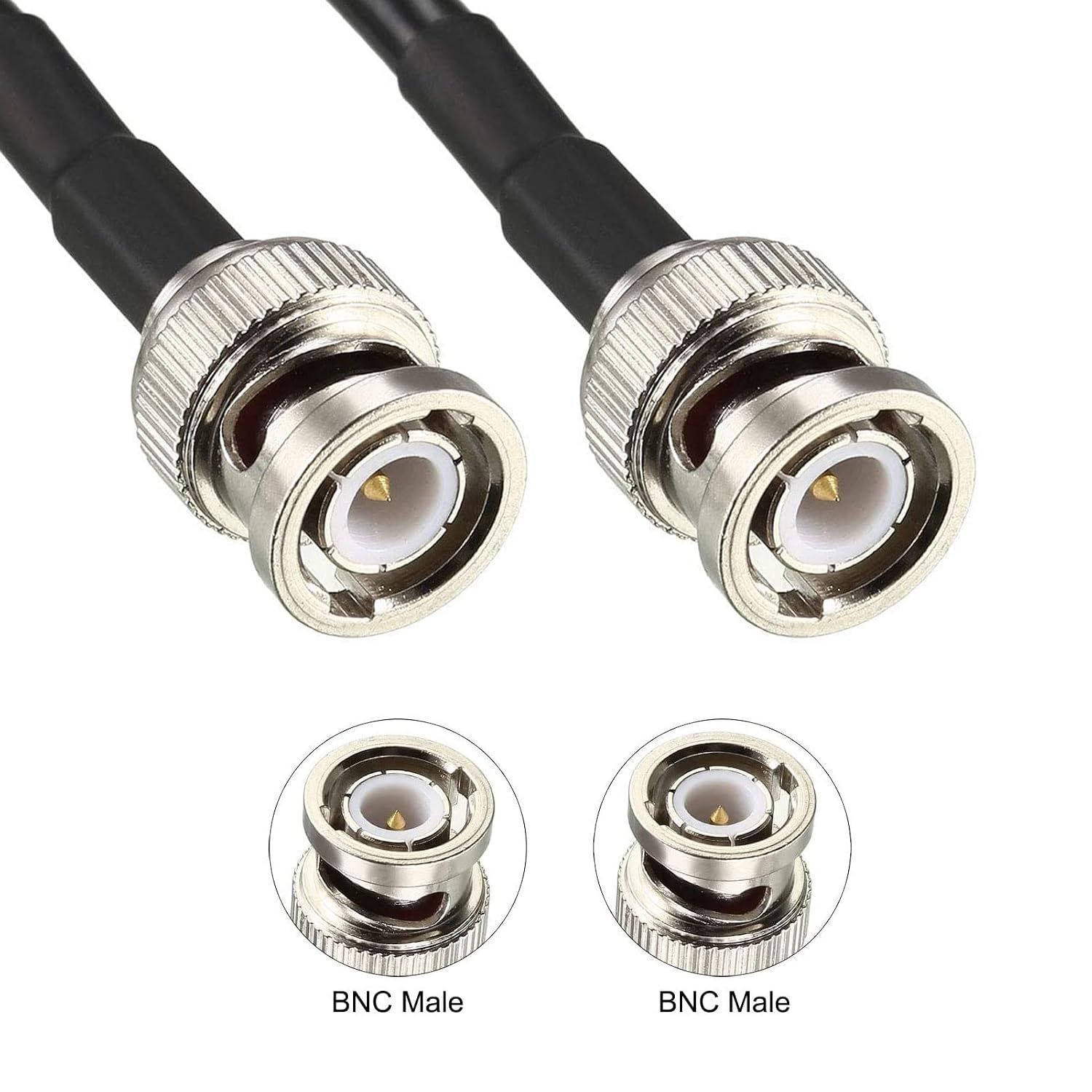 TA-VIGOR 2pcs RG58 Coaxial Cable 12Ft (3.66M), 50 Ohm BNC Male to BNC Male Low Loss Coax Cable for HAM & CB Radio, Antenna Analyzer, Security CCTV Camera