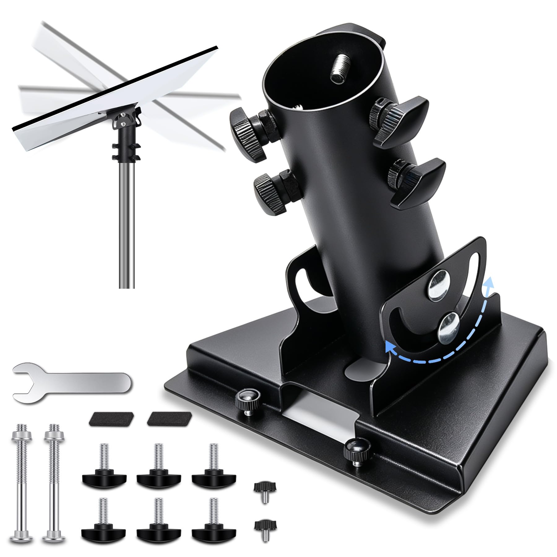 Supporto per Starlink Gen 3 Regolabile 180°, Adattatore per Tubi per Montaggio Muro o Tetto, Kit di Montaggio Starlink Compatibile con Antenna Standard Starlink V3 per Palo 1,1 a 2,1 pollici(28-54 mm)