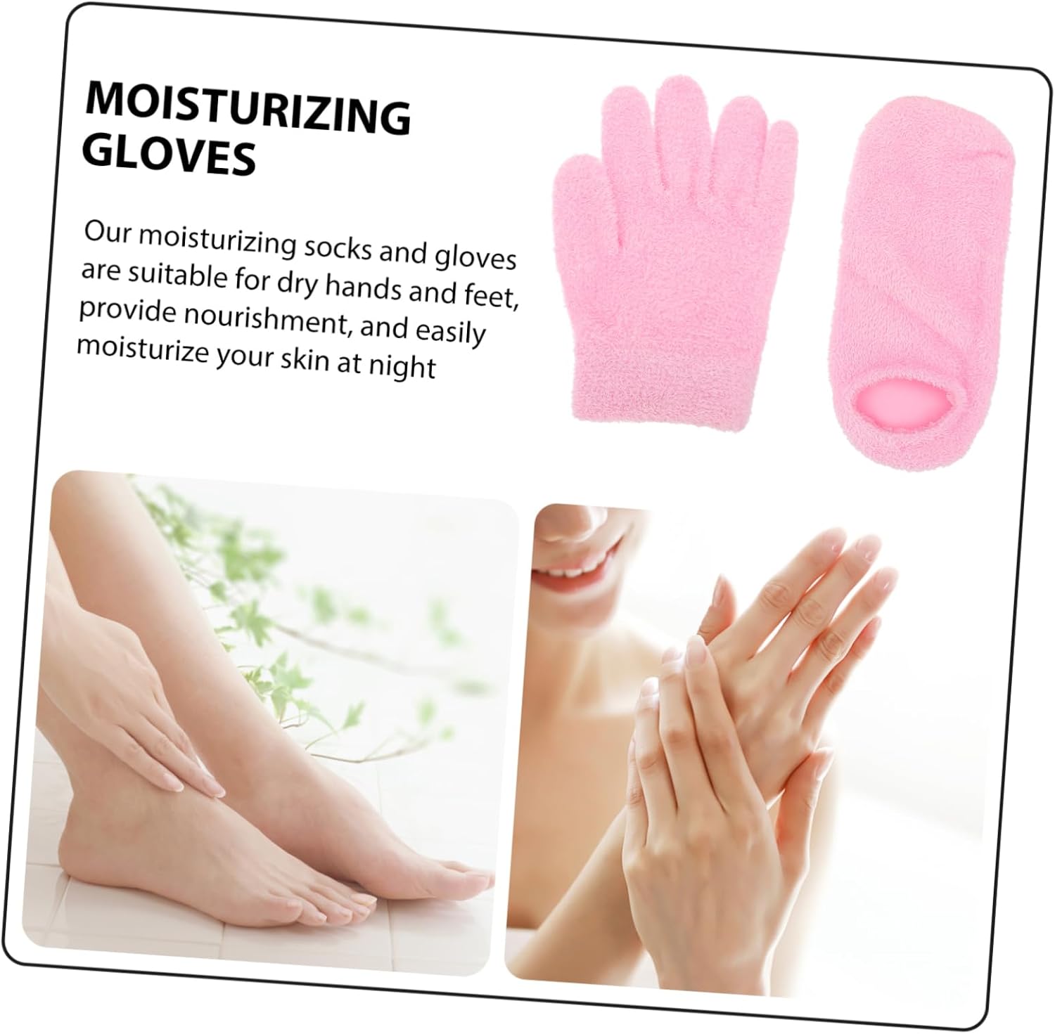 2pairs Moisturizing Gel Socks Gloves for Women Men Thin Spa Gloves Socks Dry Hands Foot Moisturizing Soft Reusable
