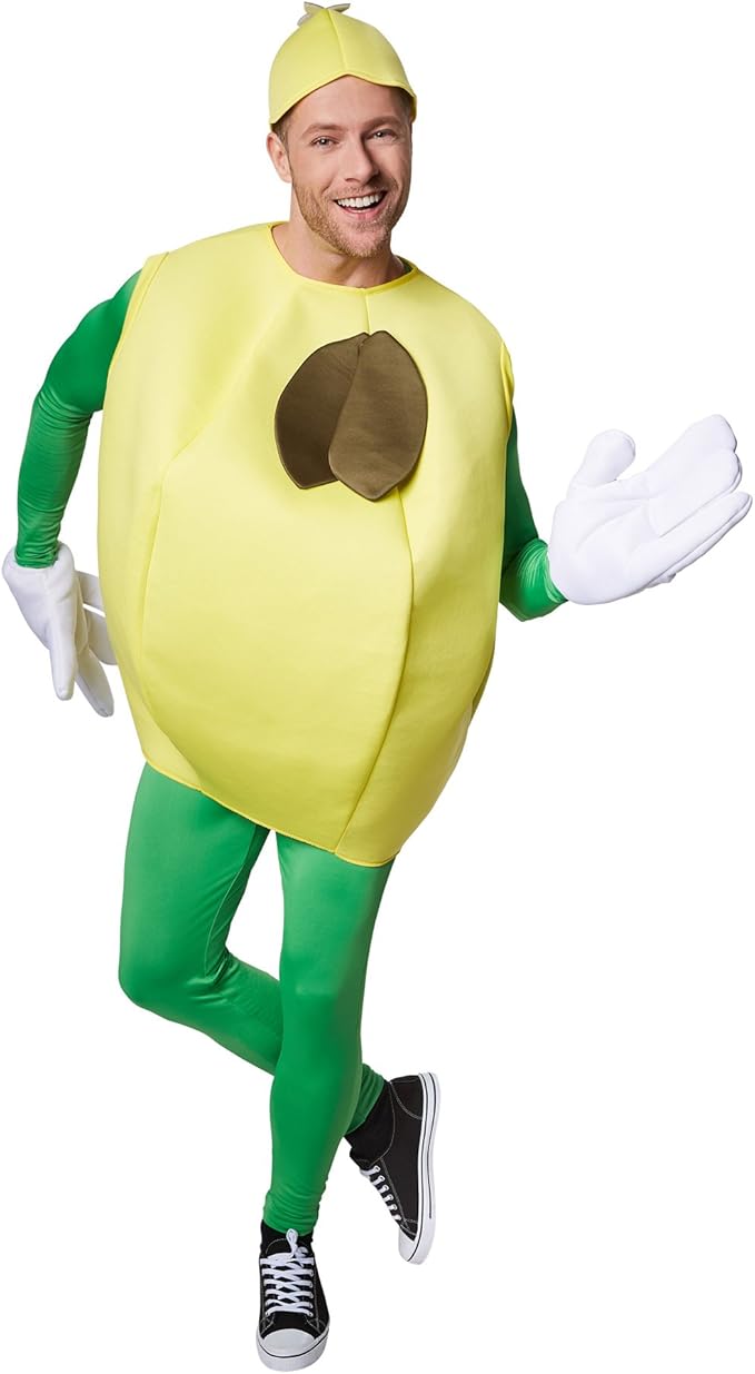 TecTake dressforfun Disfraz de limón Unisexo | Parte Superior afrutada sin Mangas | Manoplas Grandes y Divertidas | Incl. Gorro (L | Nr. 301638)