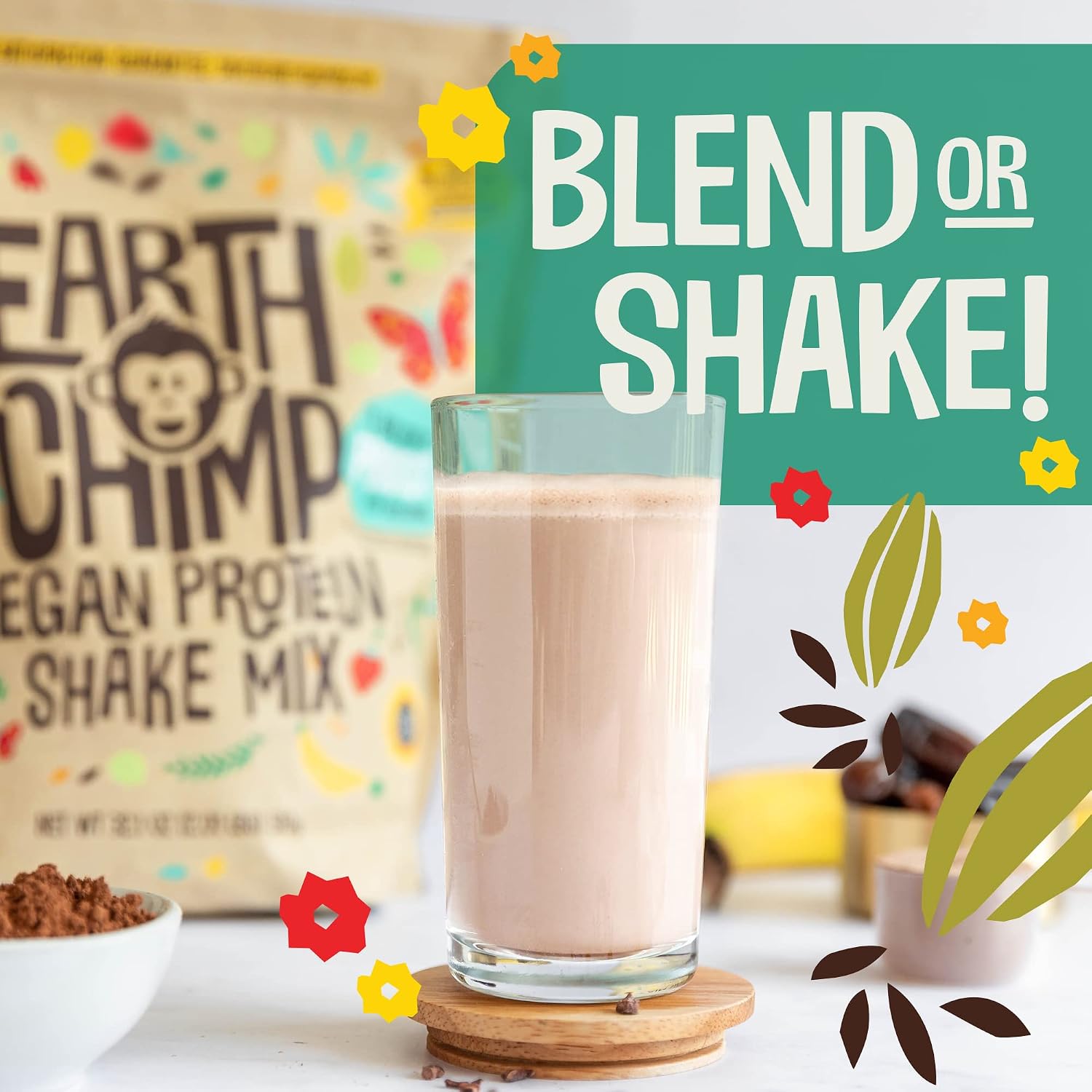 EarthChimp Organic Vegan Protein Powder - 26 Servings