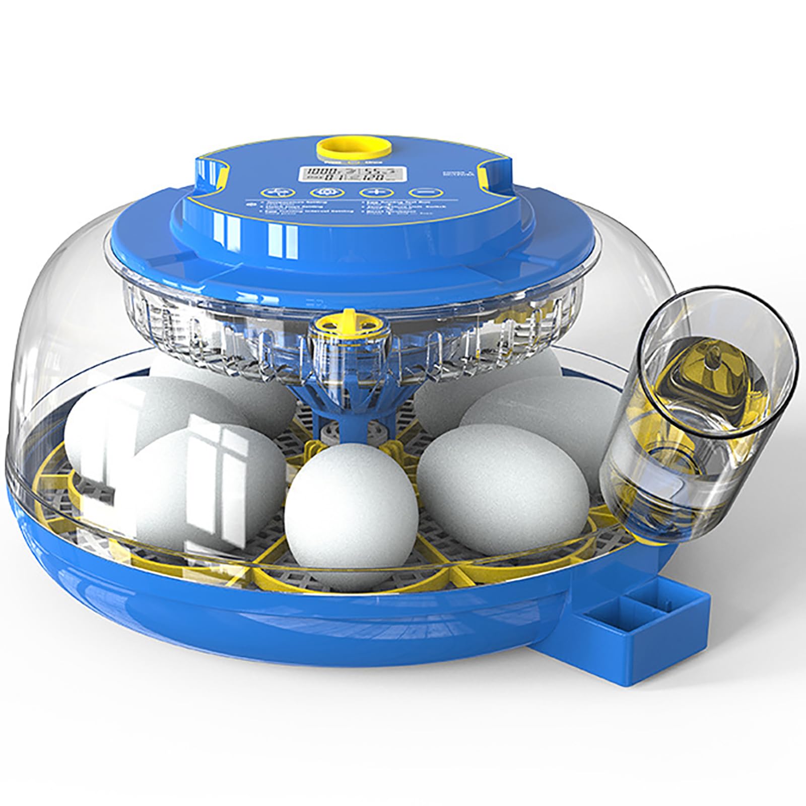 Incubadora Automática de 18 Huevos con Volteo, Monitor de Humedad y Ovoscopio – Para Pollos, Patos y Codornices