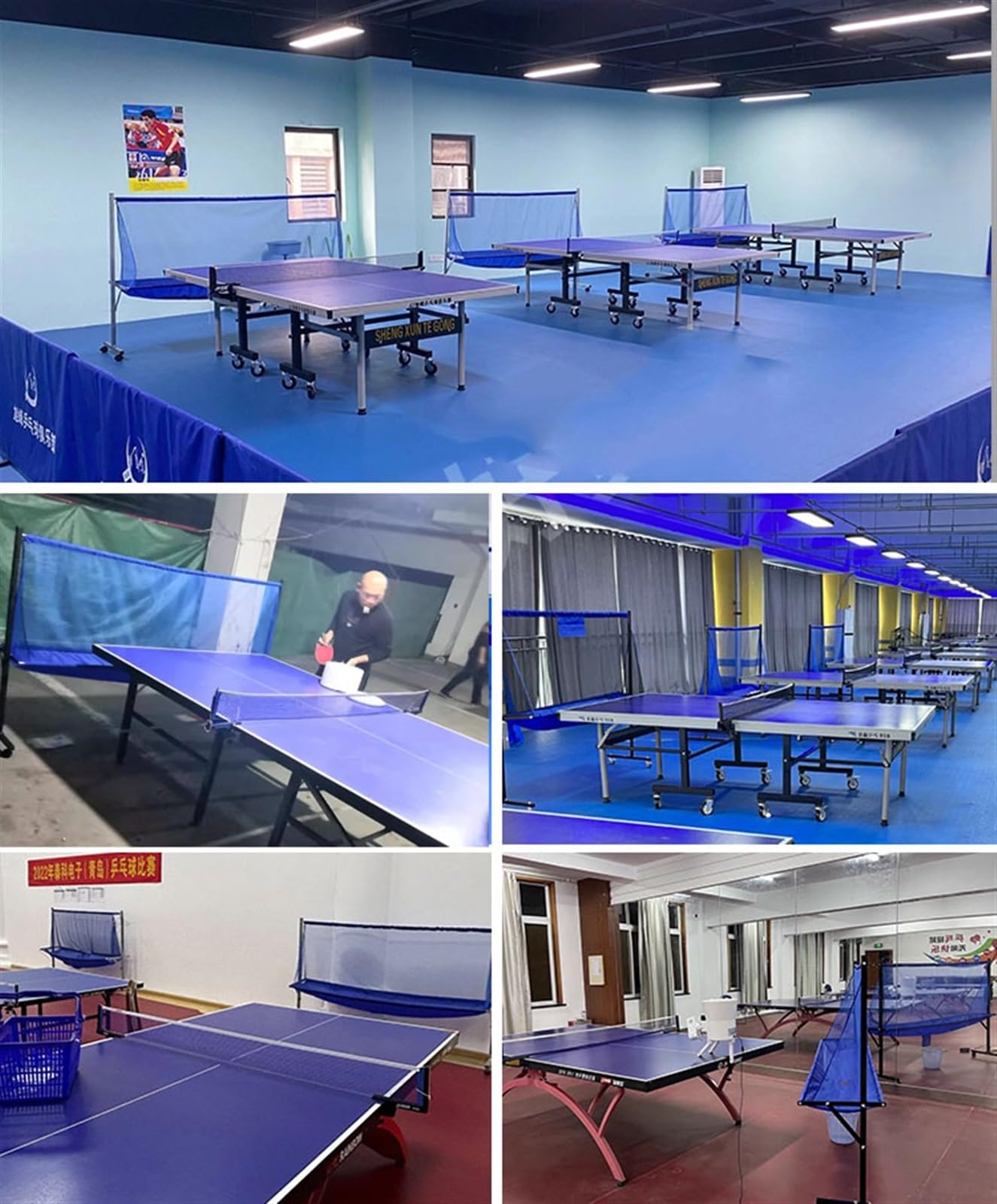 Rete da ping-pong rotolante, strumento di allenamento per adulti e bambini per esercizi con più palline, attrezzatura per la raccolta del riciclo di ping pong per la pratica di servizio all'aperto e p