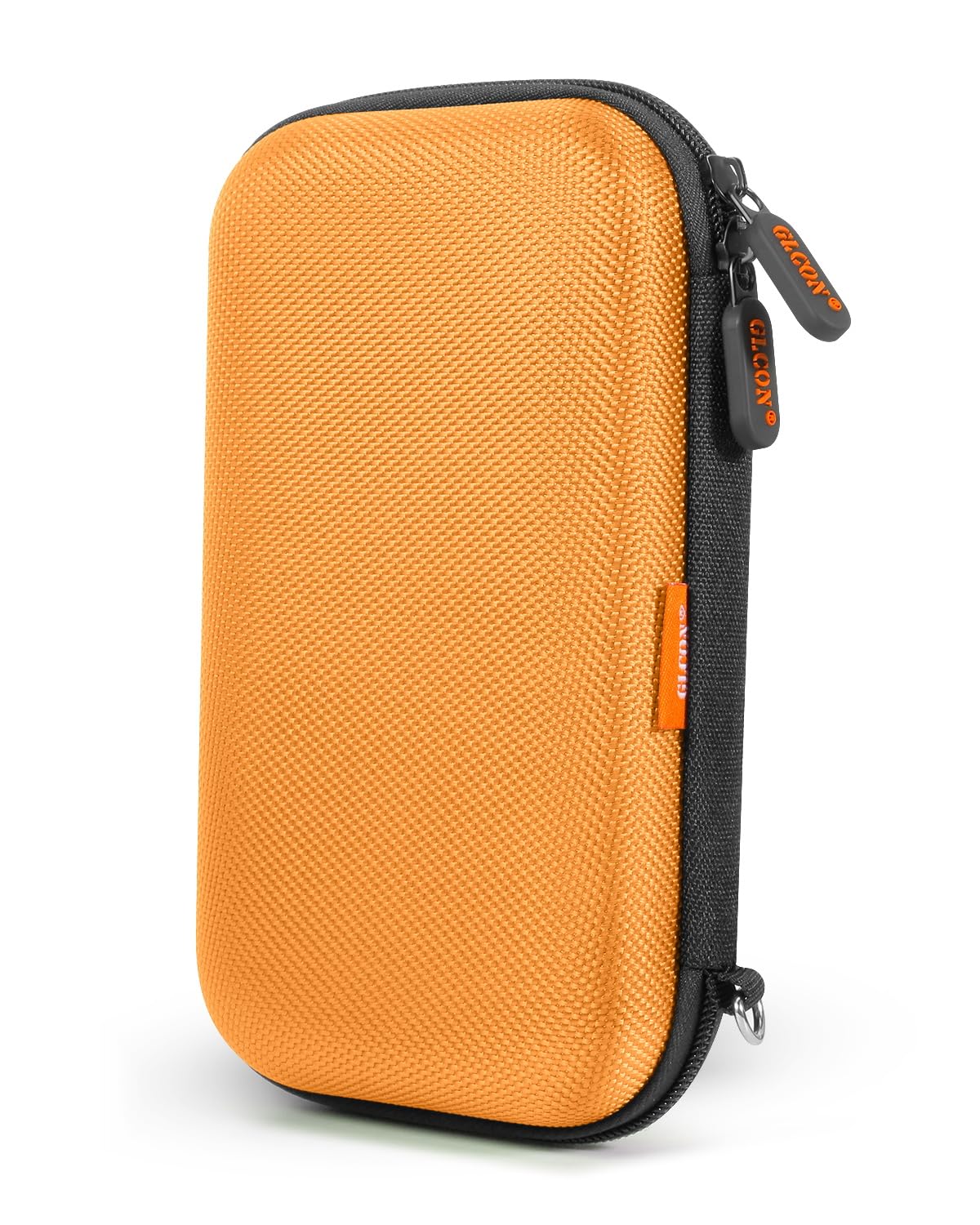 Orange Shockproof Hard EVA Carrying Case Travel Pouch for External Hard Drive, Power Bank, Cell Phone, Cable, Cord - Portable Small Electronic Accessories Organizer Storage Zipper Pouch