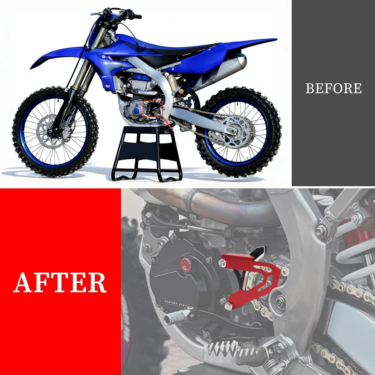 YZ450F Sprocket Guard Compatible with WR250F 2015-2026,WR450F 2016-2022, YZ250F 2014-2026,YZ250FX 2015-2026,YZ 450F,YZ450FX 3D CNC Case Dirt Bike Chain Guard Sprocket Cover Protective Shell (Red)