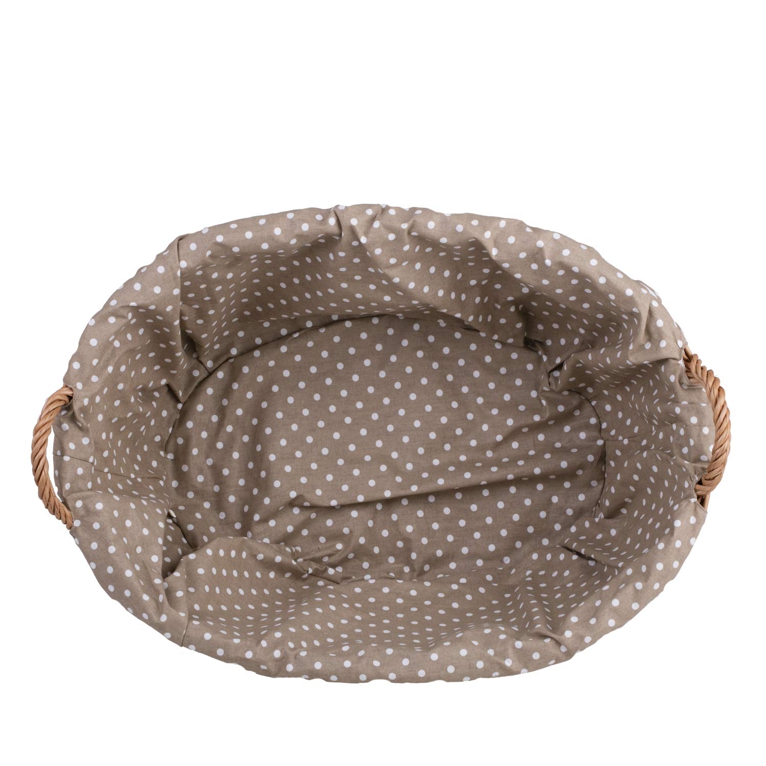 e-wicker24 Owalna miska wiklinowa, kosz na pranie z wikliny w naturalnym kolorze, kosz wiklinowy w kształcie wanny