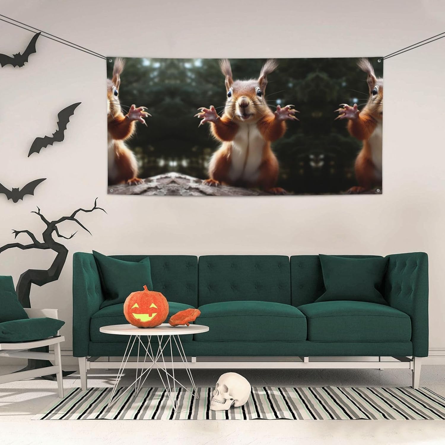Squirrel Funny Animal Banner Party Decor Backdrop Banner Birthday Party Photography Background Decorations 47 x 24 Inch Flag Indoor Outdoor Wall Decor Banner Party Supplies Favors image 5