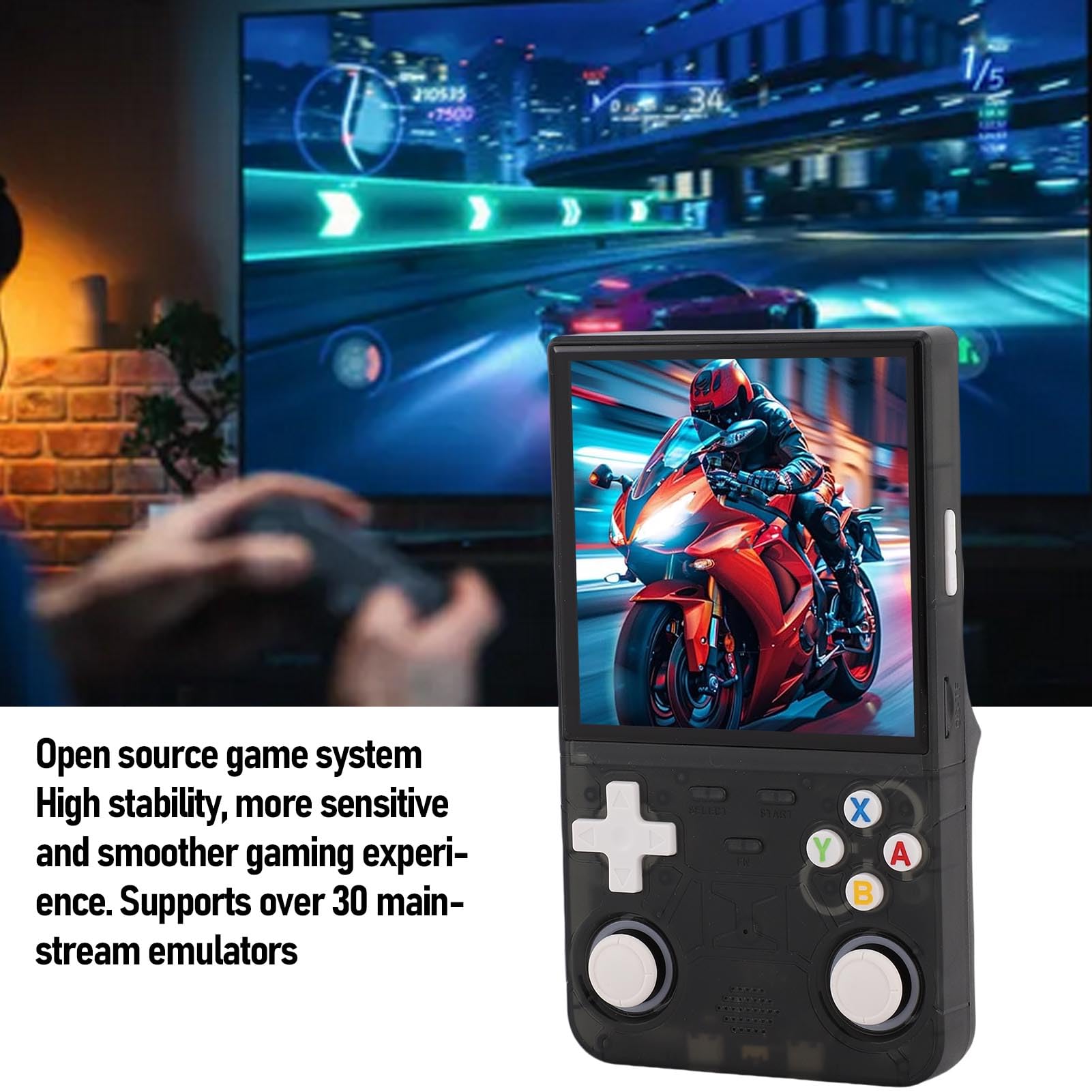 Naroote Console de Jeu Vidéo Rétro Open Source pour S'amuser avec des Amis Conception Légère (128G)