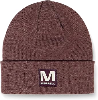 Merrell Unisex Adult Patch Beanie, Classic Double-Layer Knit Hat with Cuff for Slopes & City Warmth