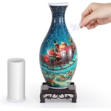 wowsome 3D Puzzle Vase for Adults, Jigsaw Puzzle Vase for Flower, Art Puzzles Gift for Women House Flowers Arrangements and Home Decoration Santa Moon