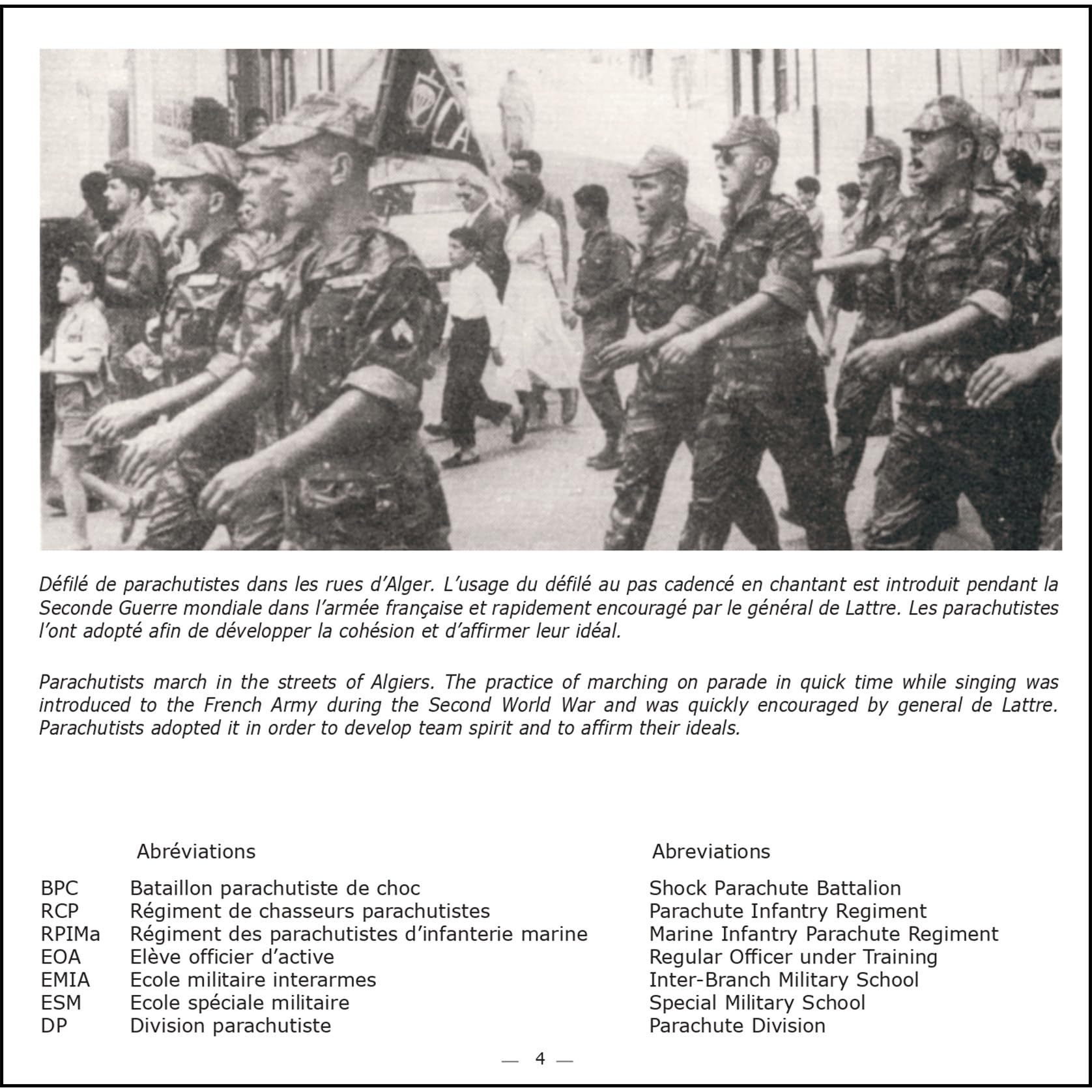 Chants des parachutistes