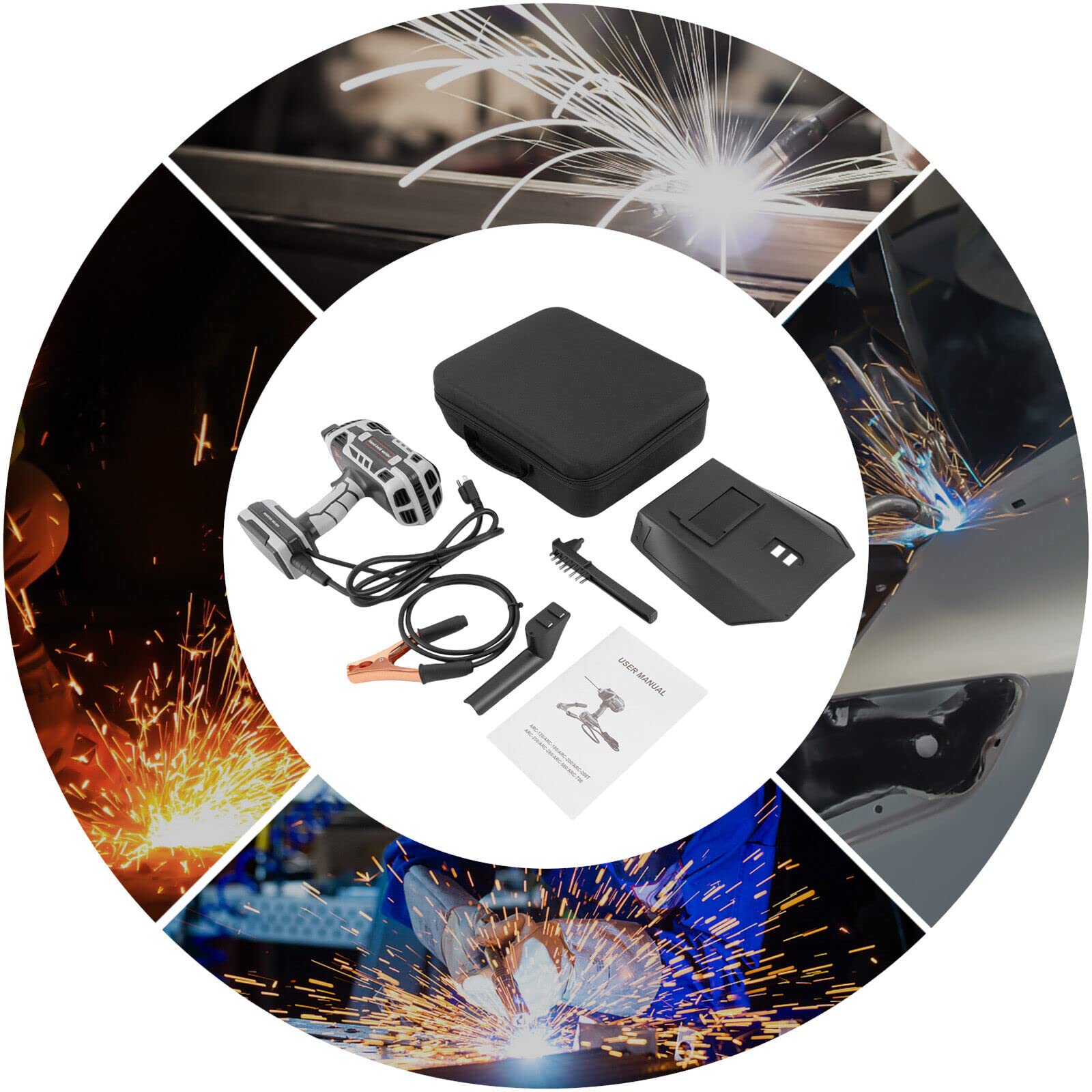 Portable Welder Machine 110v Welder Machine Kit, Handheld Welding Machine ARC Welder Kit Portable MMA Welding Machine with Toolbox,Folding Welding Helmet